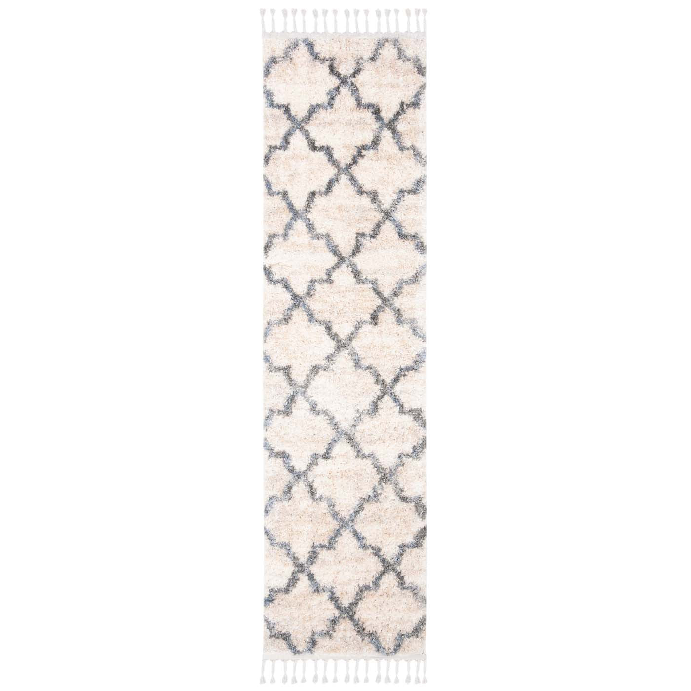 Safavieh Berber Fringe Shag 627 Rug, BFG627 - Cream / Grey