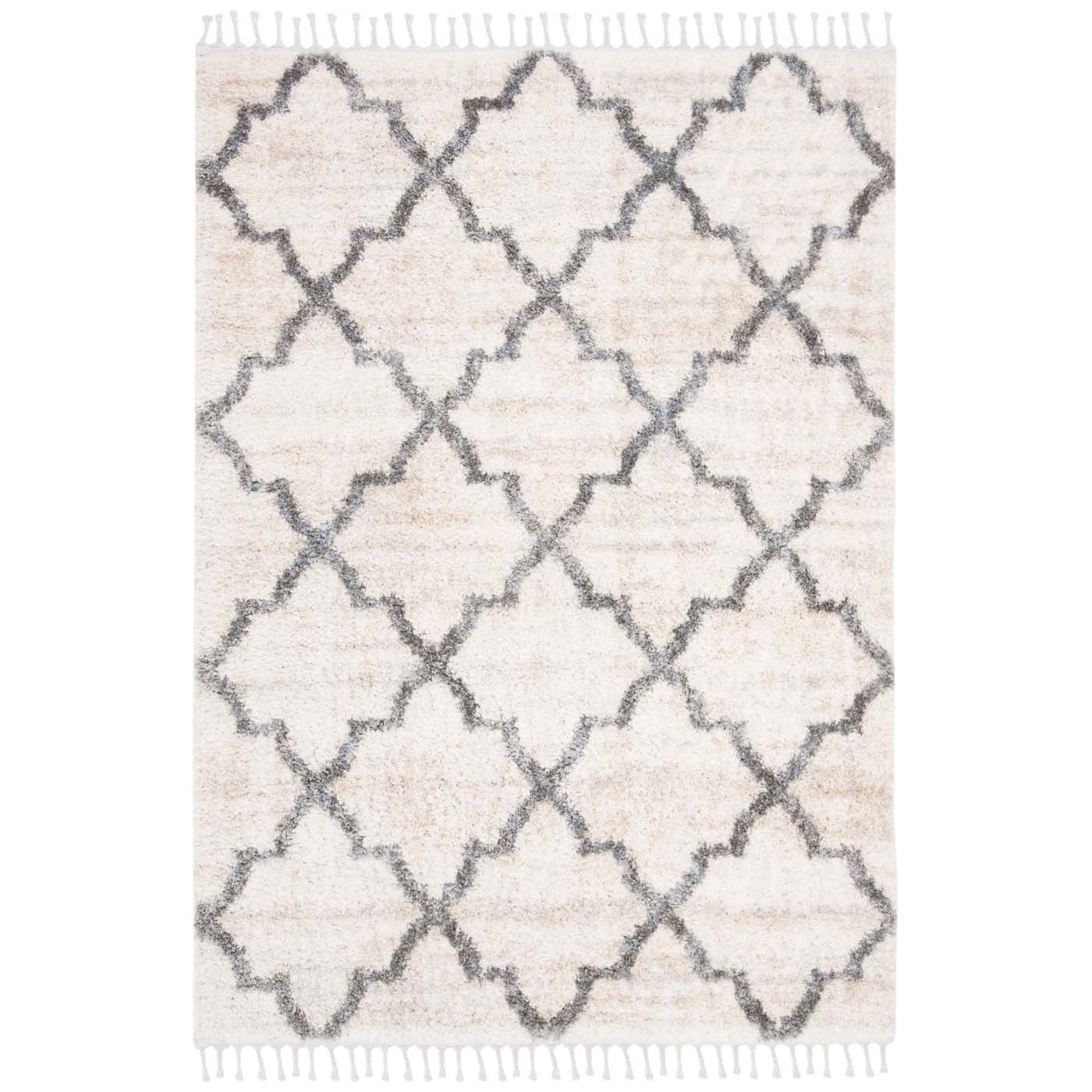 Safavieh Berber Fringe Shag 627 Rug, BFG627 - Cream / Grey