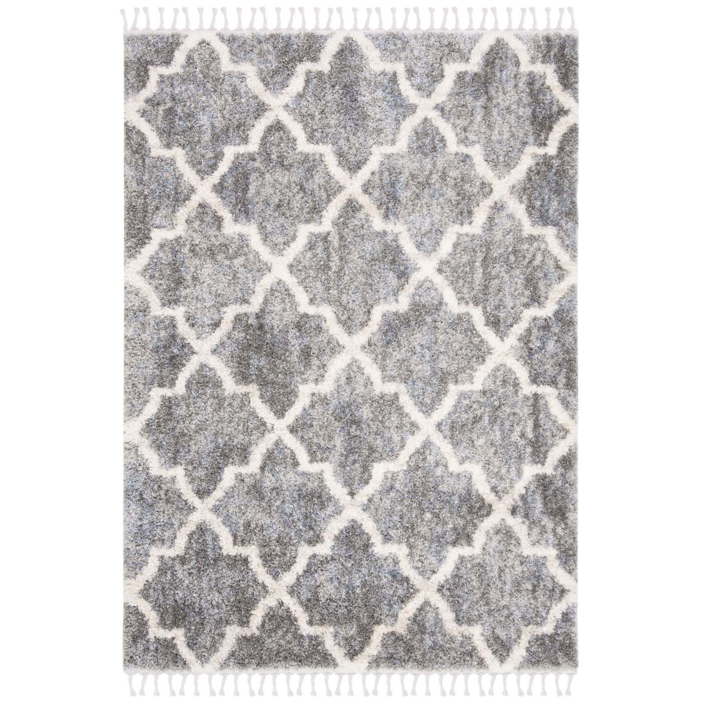 Safavieh Berber Fringe Shag 627 Rug, BFG627 - Grey / Cream