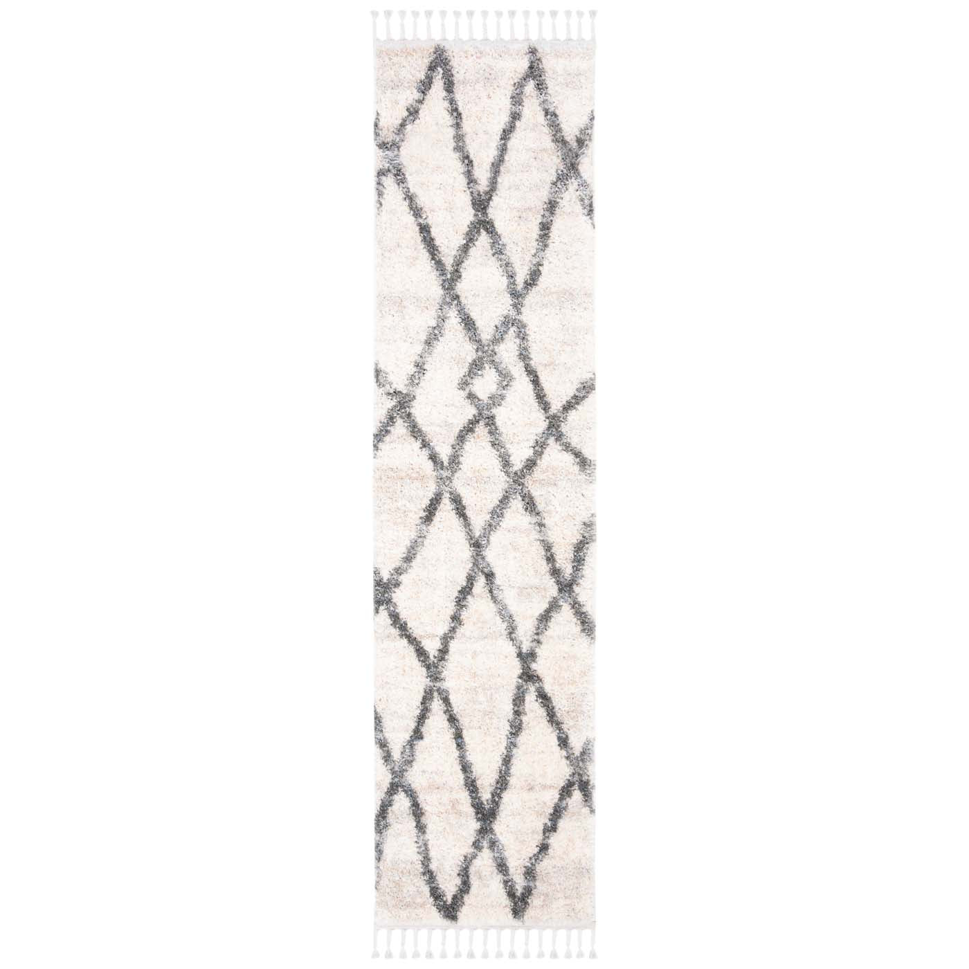 Safavieh Berber Fringe Shag 628 Rug, BFG628 - Creme / Black