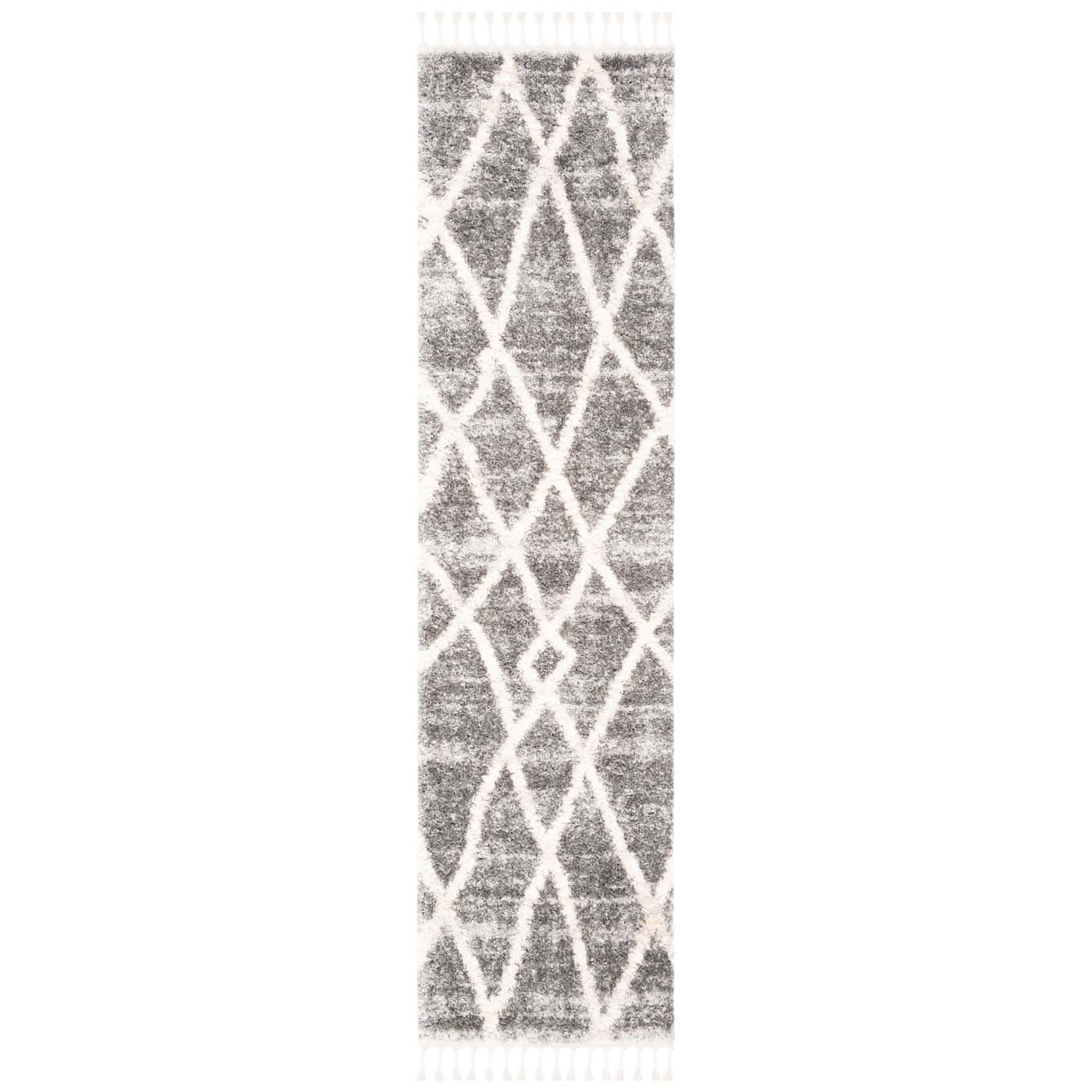 Safavieh Berber Fringe Shag 628 Rug, BFG628 - Grey / Cream