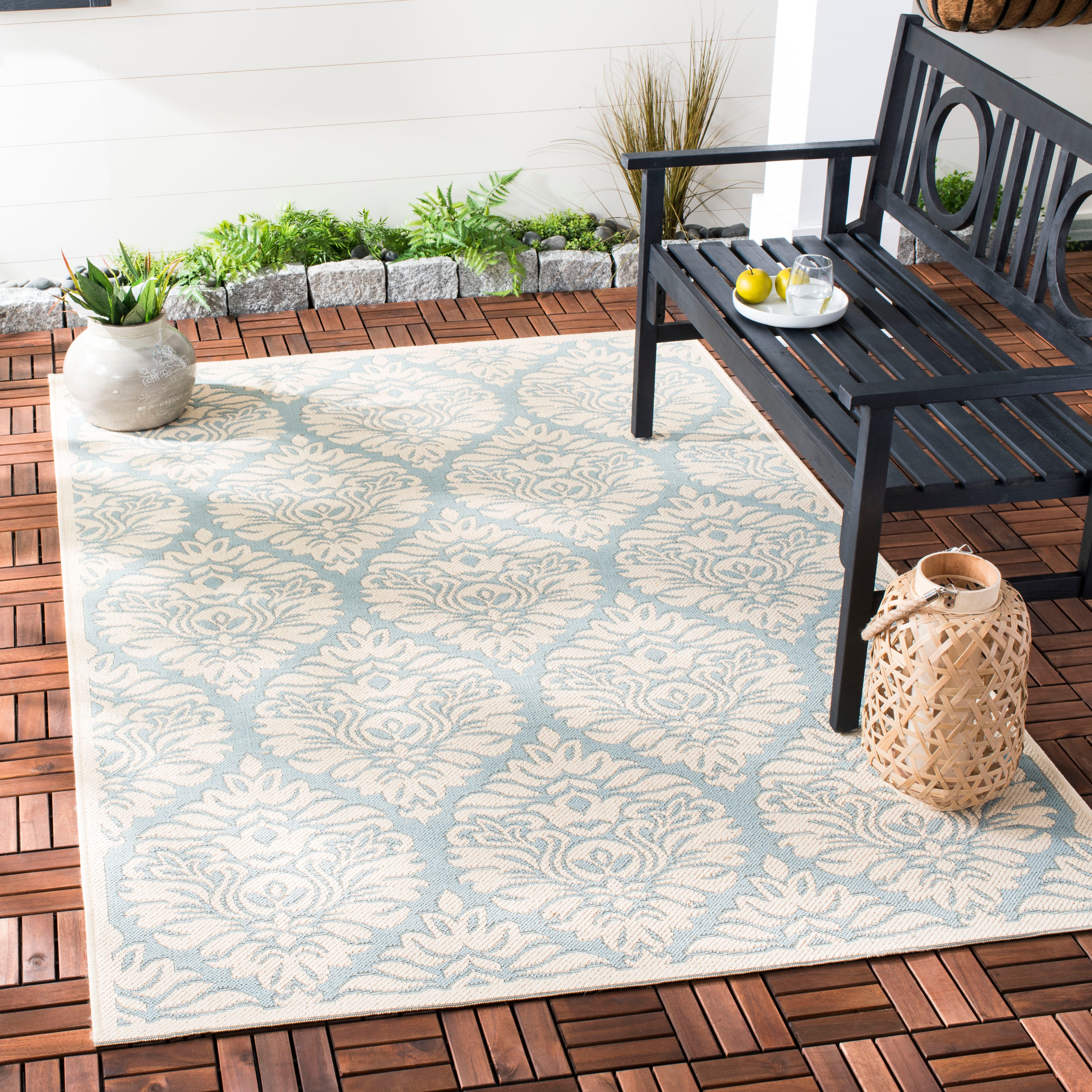 Safavieh Beach House 135 Rug, BHS135 - Aqua / Cream