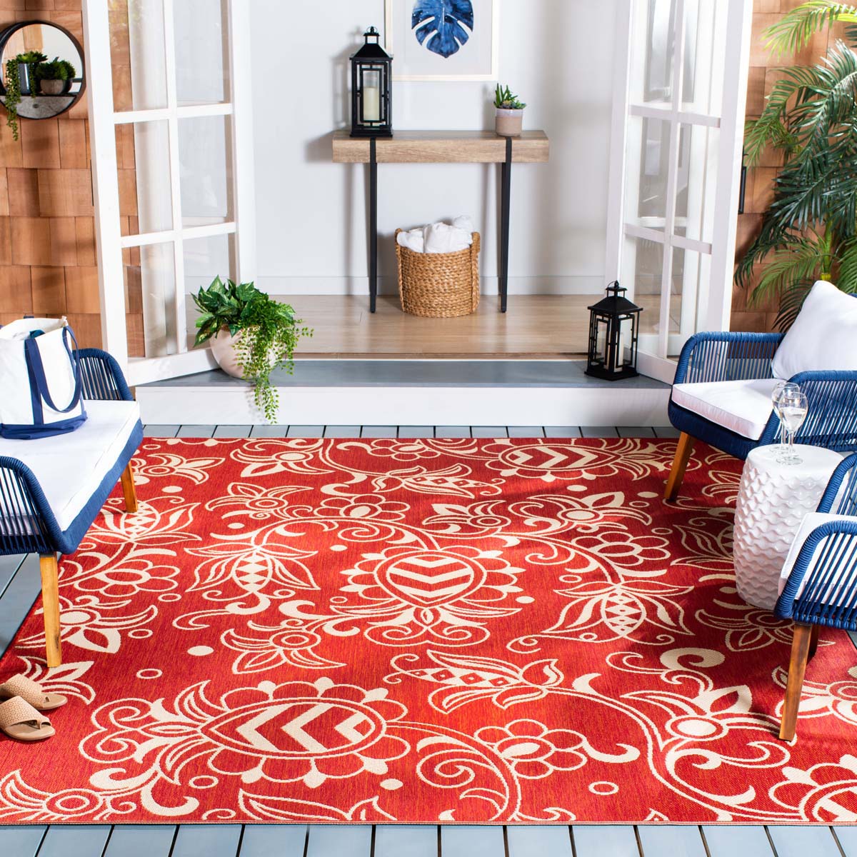 Safavieh Beach House 246 Rug, BHS246 - Red / Beige