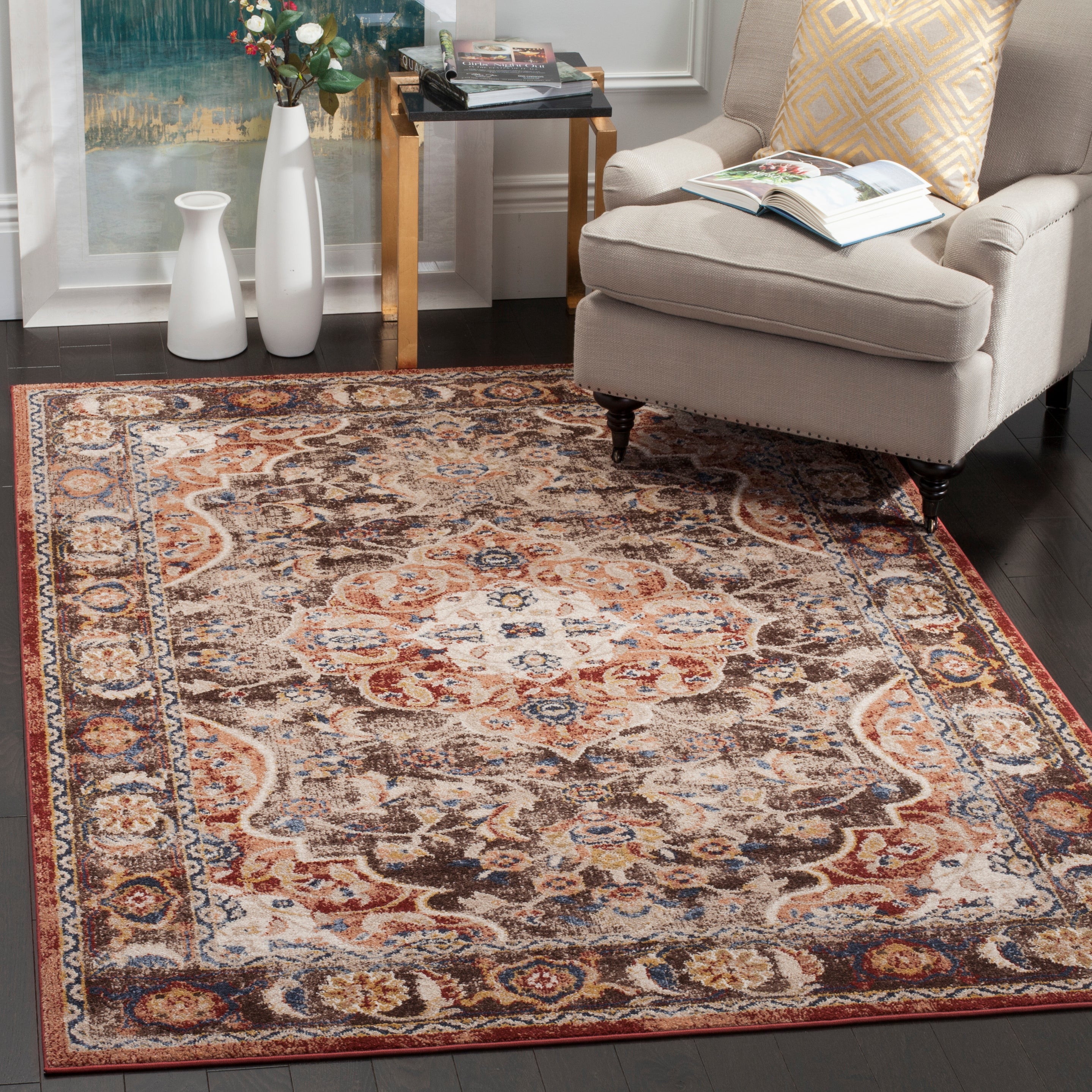 Safavieh Bijar 648 Rug, BIJ648 - Brown / Rust