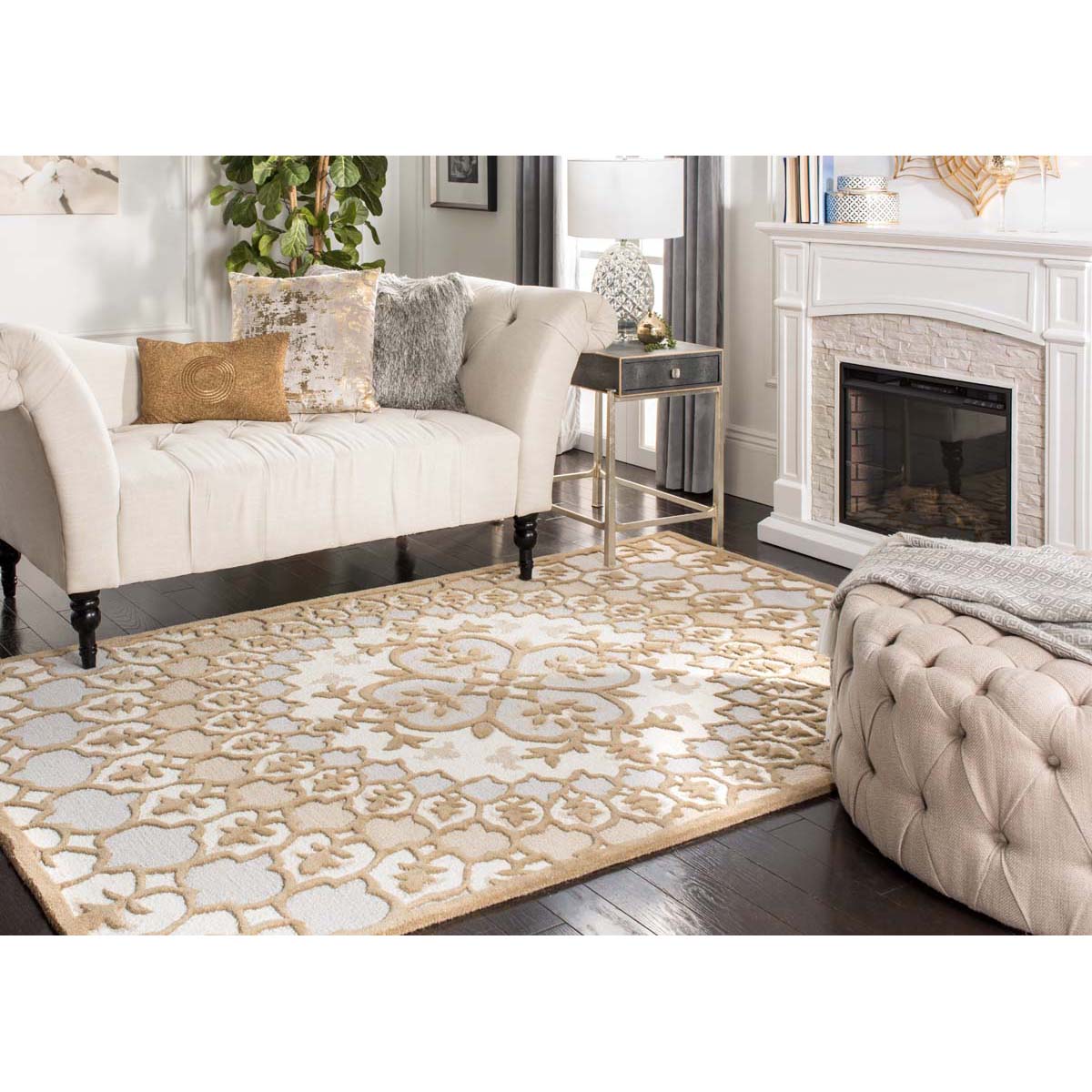 Safavieh Bellagio 610 Rug, BLG610 - Ivory / Dark Beig
