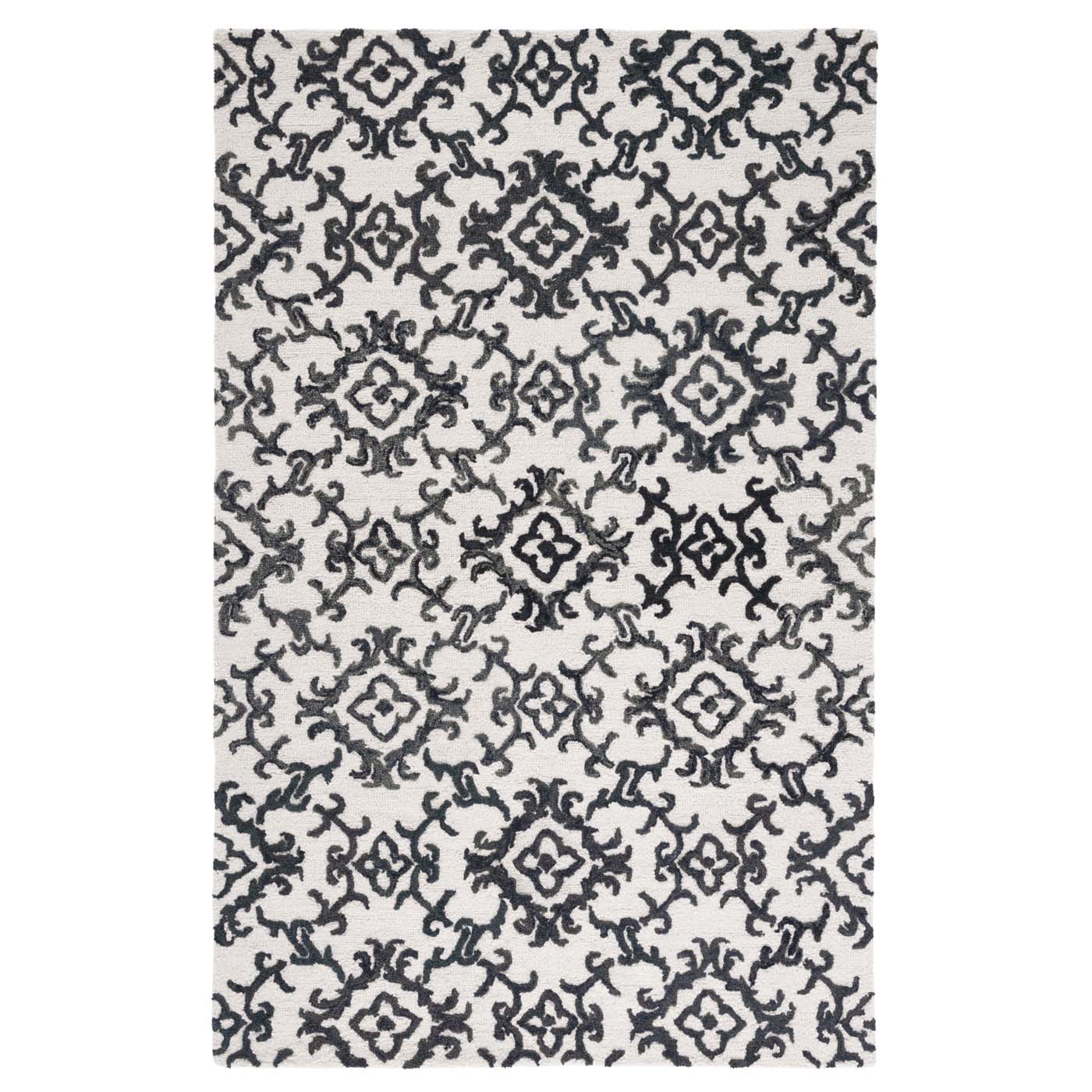 Safavieh Blossom 104 Rug, BLM104 - Ivory / Black