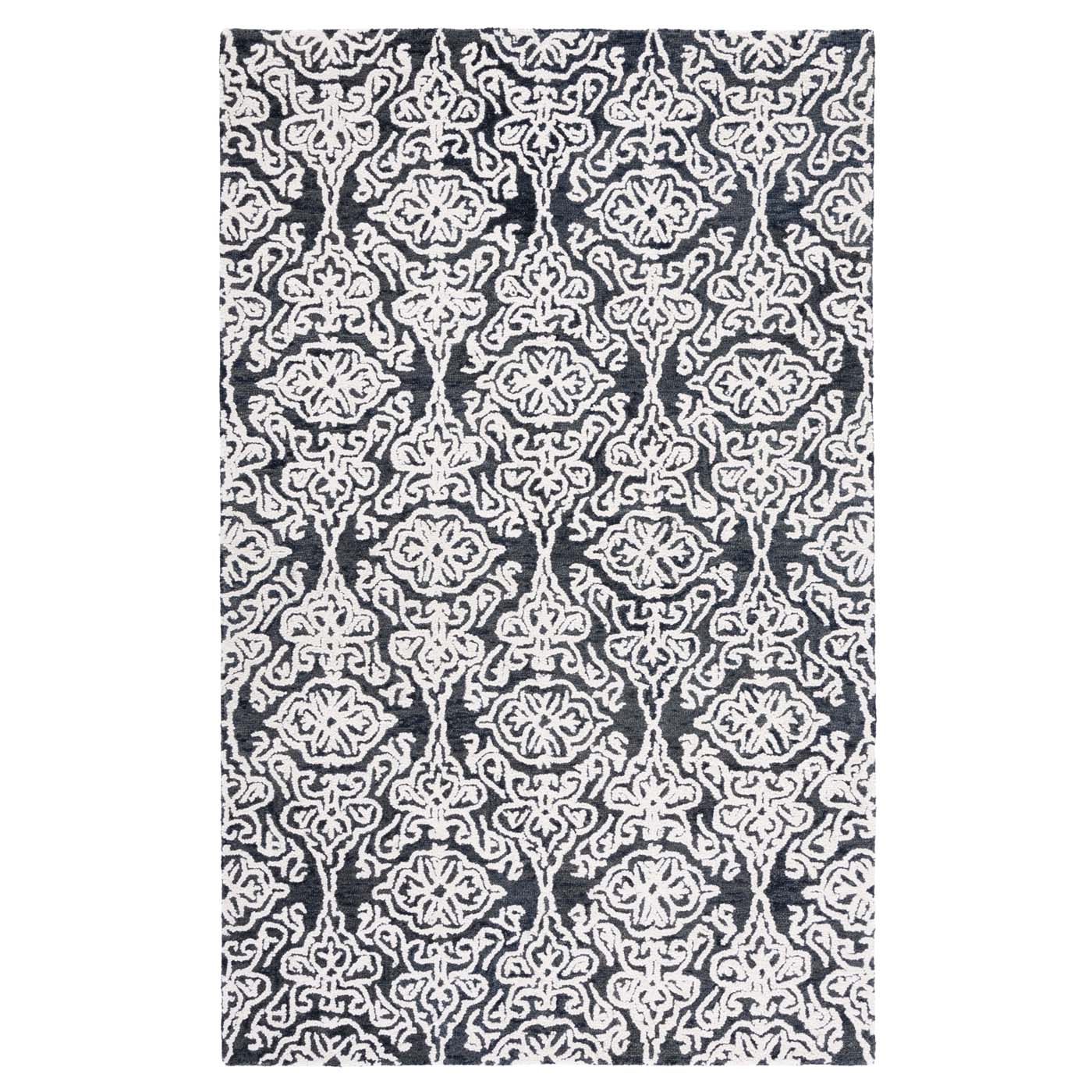 Safavieh Blossom 112 Rug, BLM112 - Black / Ivory