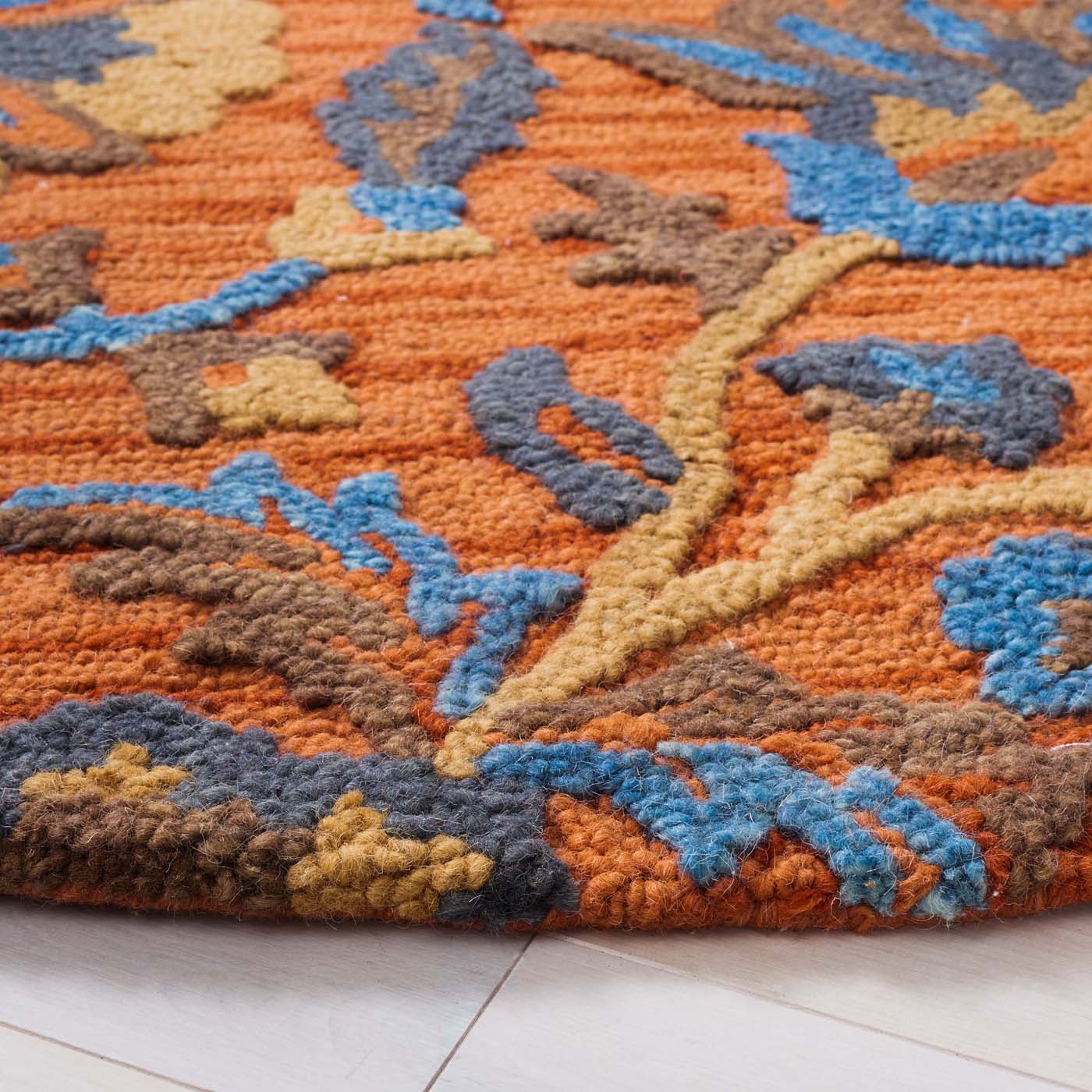 Safavieh Blossom 175 Rug, BLM175 - Rust / Blue