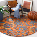 Safavieh Blossom 175 Rug, BLM175 - Rust / Blue