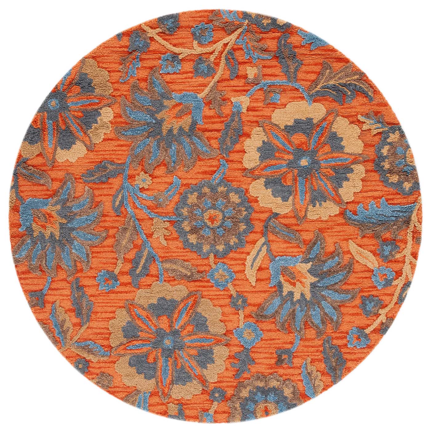 Safavieh Blossom 175 Rug, BLM175 - Rust / Blue