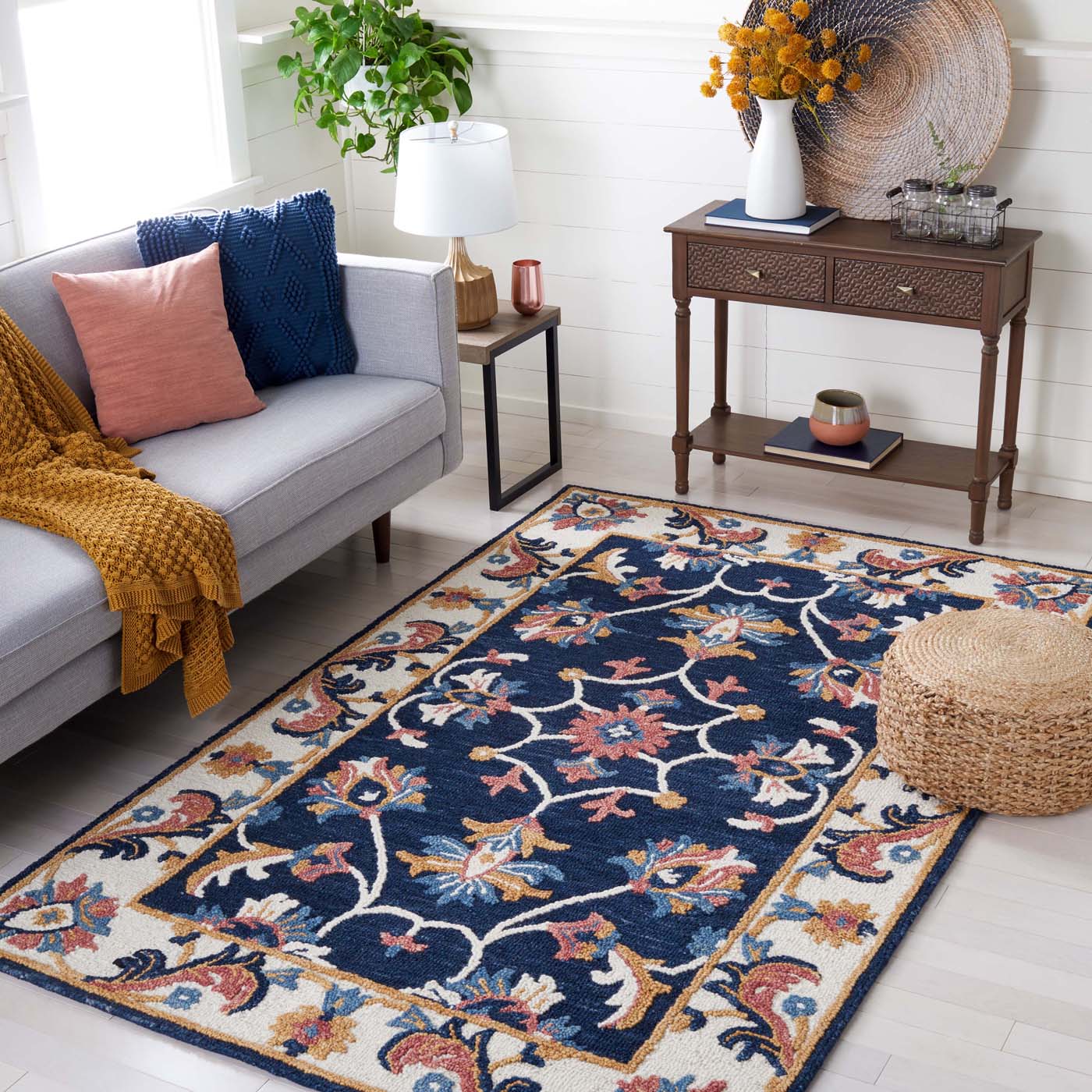 Safavieh Blossom 176 Rug, BLM176 - Blue / Ivory