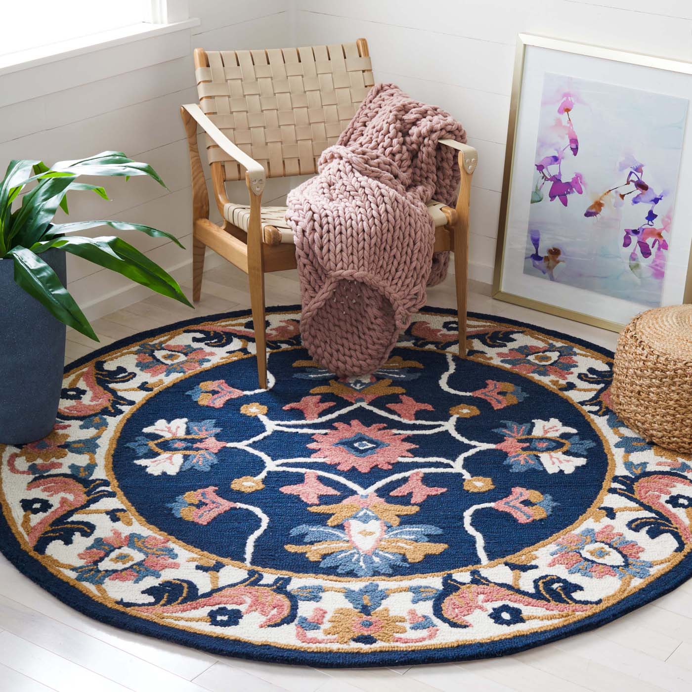 Safavieh Blossom 176 Rug, BLM176 - Blue / Ivory