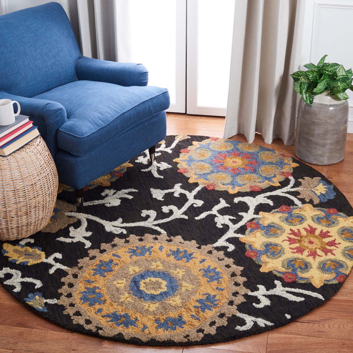 Safavieh Blossom 401 Rug, BLM401 - Charcoal / Multi
