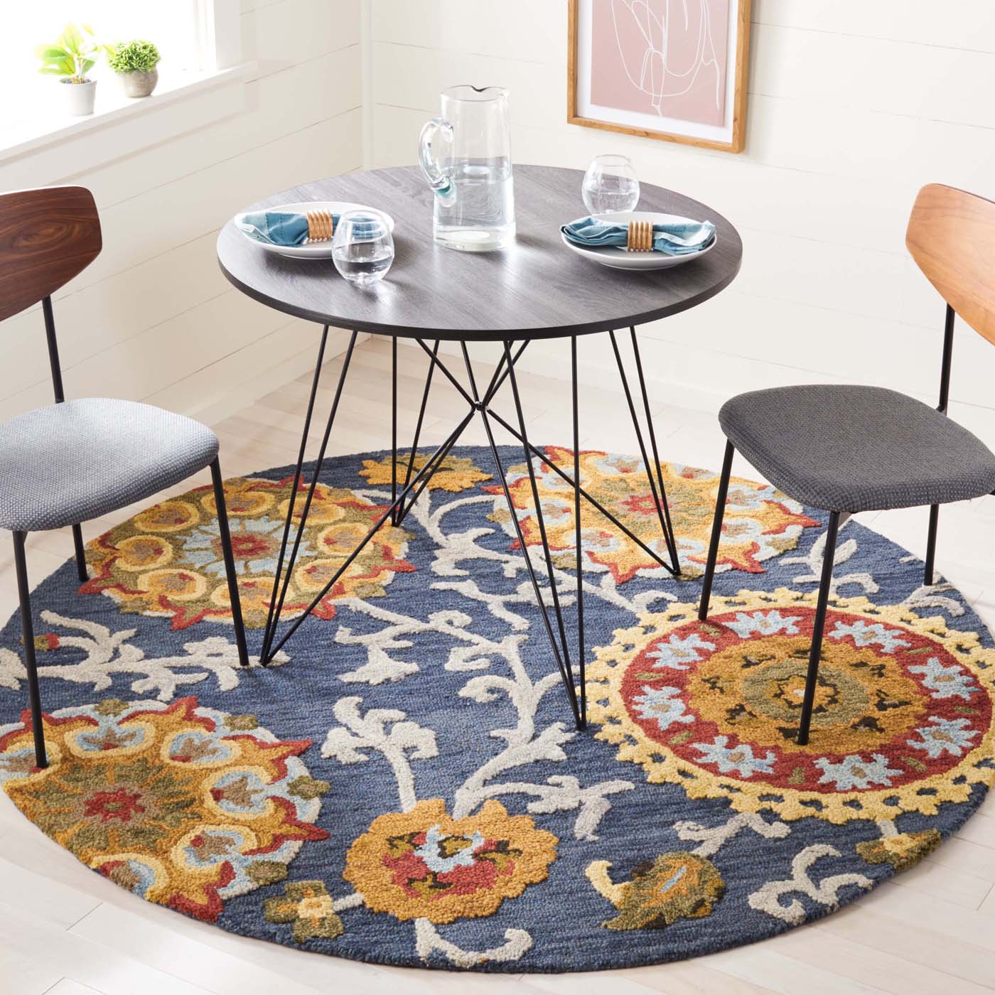Safavieh Blossom 401 Rug, BLM401 - Navy / Multi