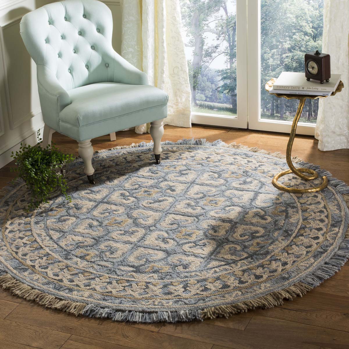 Safavieh Blossom 420 Rug, BLM420 - Light Beige / Blue