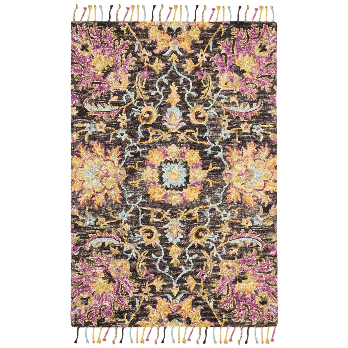 Safavieh Blossom 455 Rug, BLM455 - Charcoal / Multi
