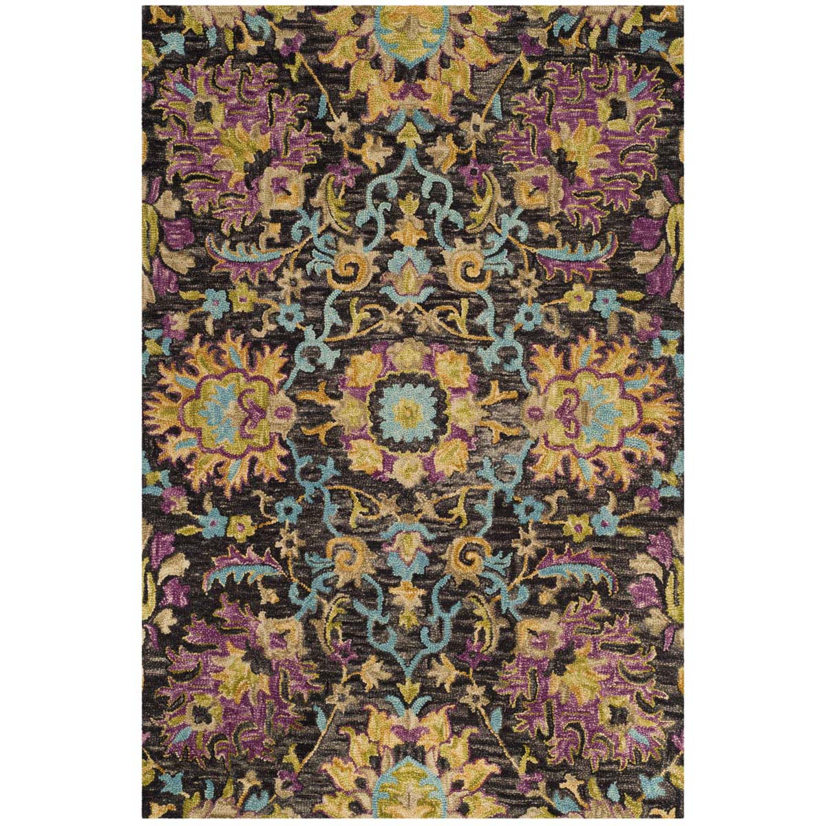 Safavieh Blossom 455 Rug, BLM455 - Charcoal / Multi