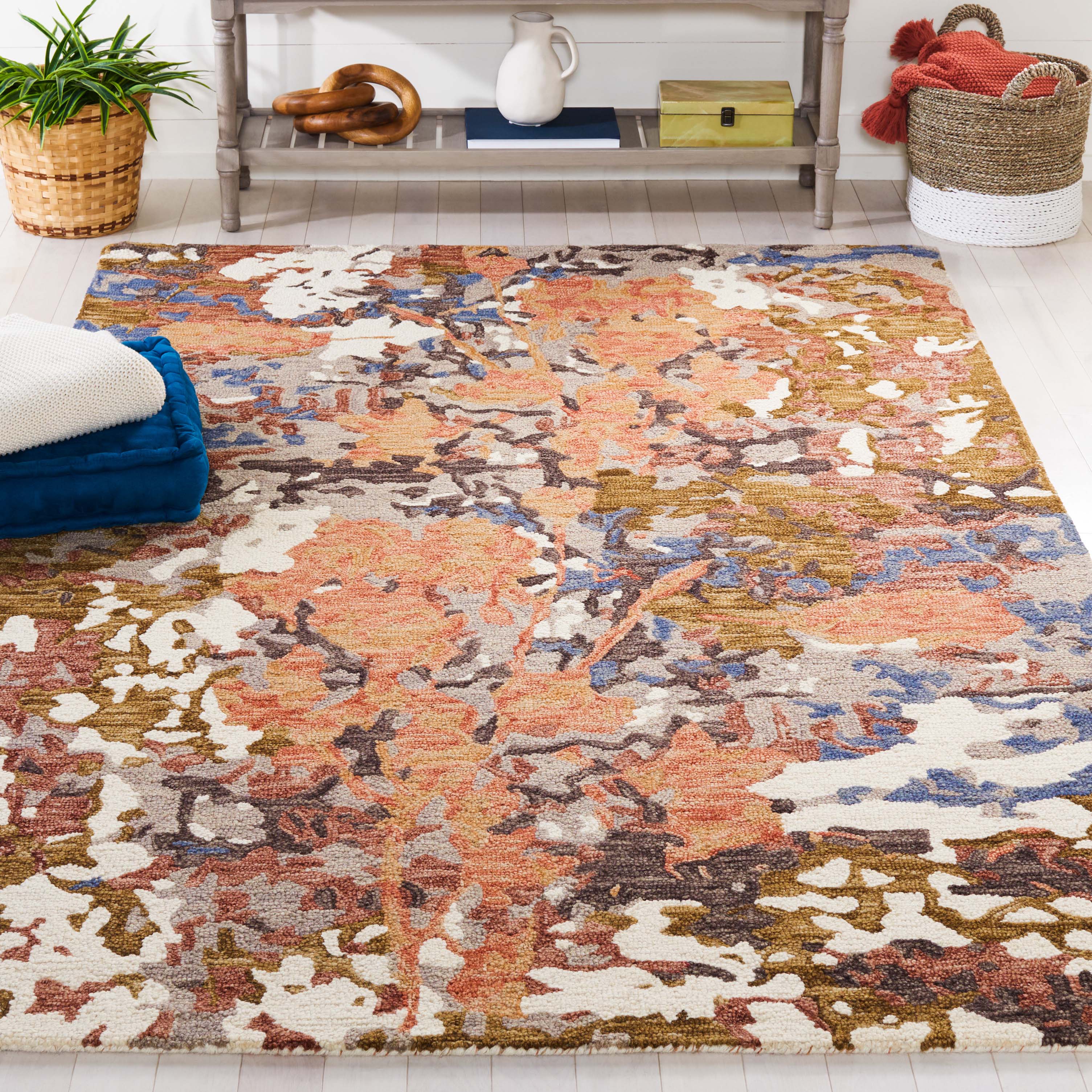 Safavieh Blossom 460 Rug, BLM460 - Rust / Ivory