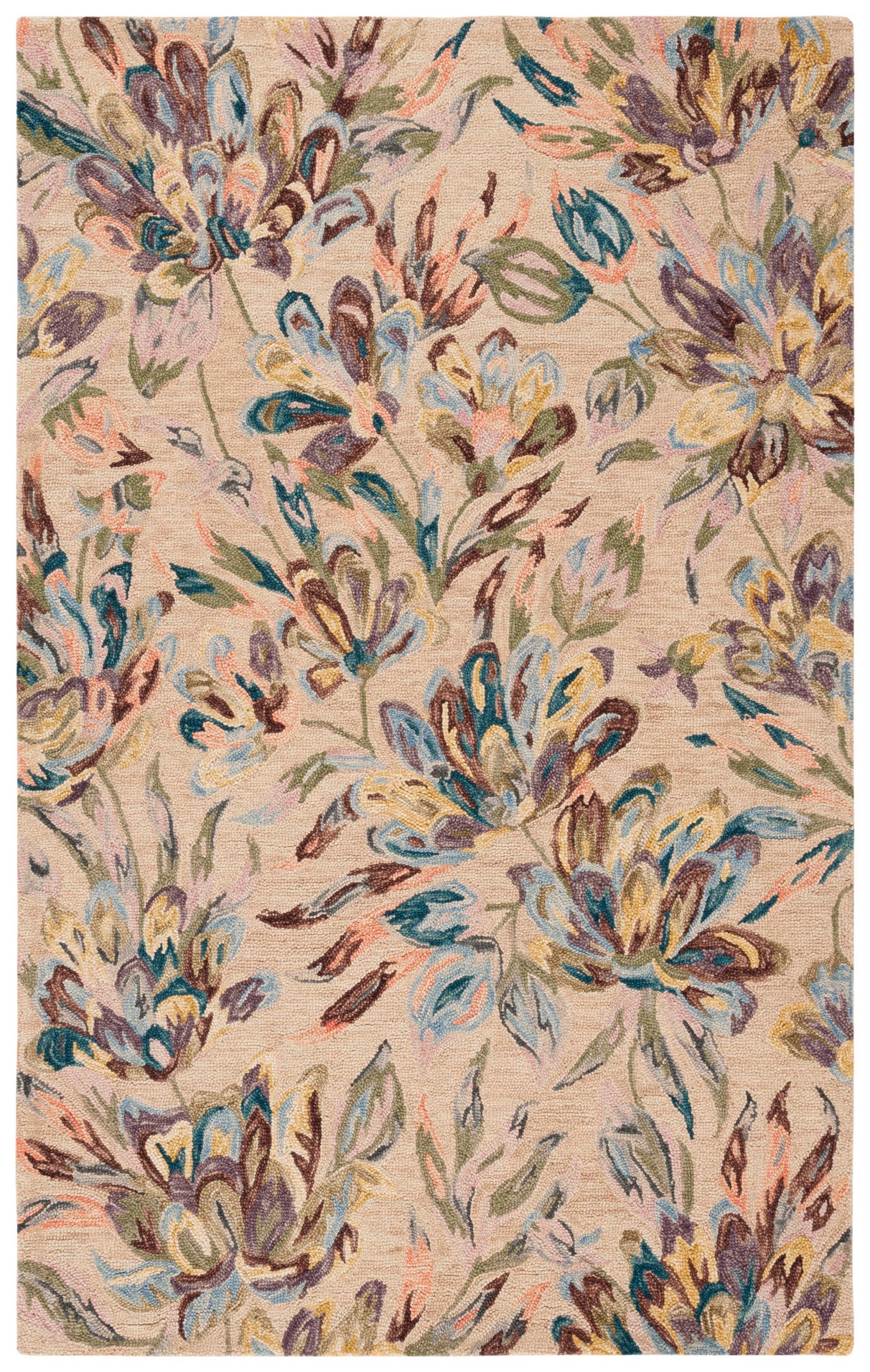 Safavieh Blossom 462 Rug, BLM462 - Beige / Purple