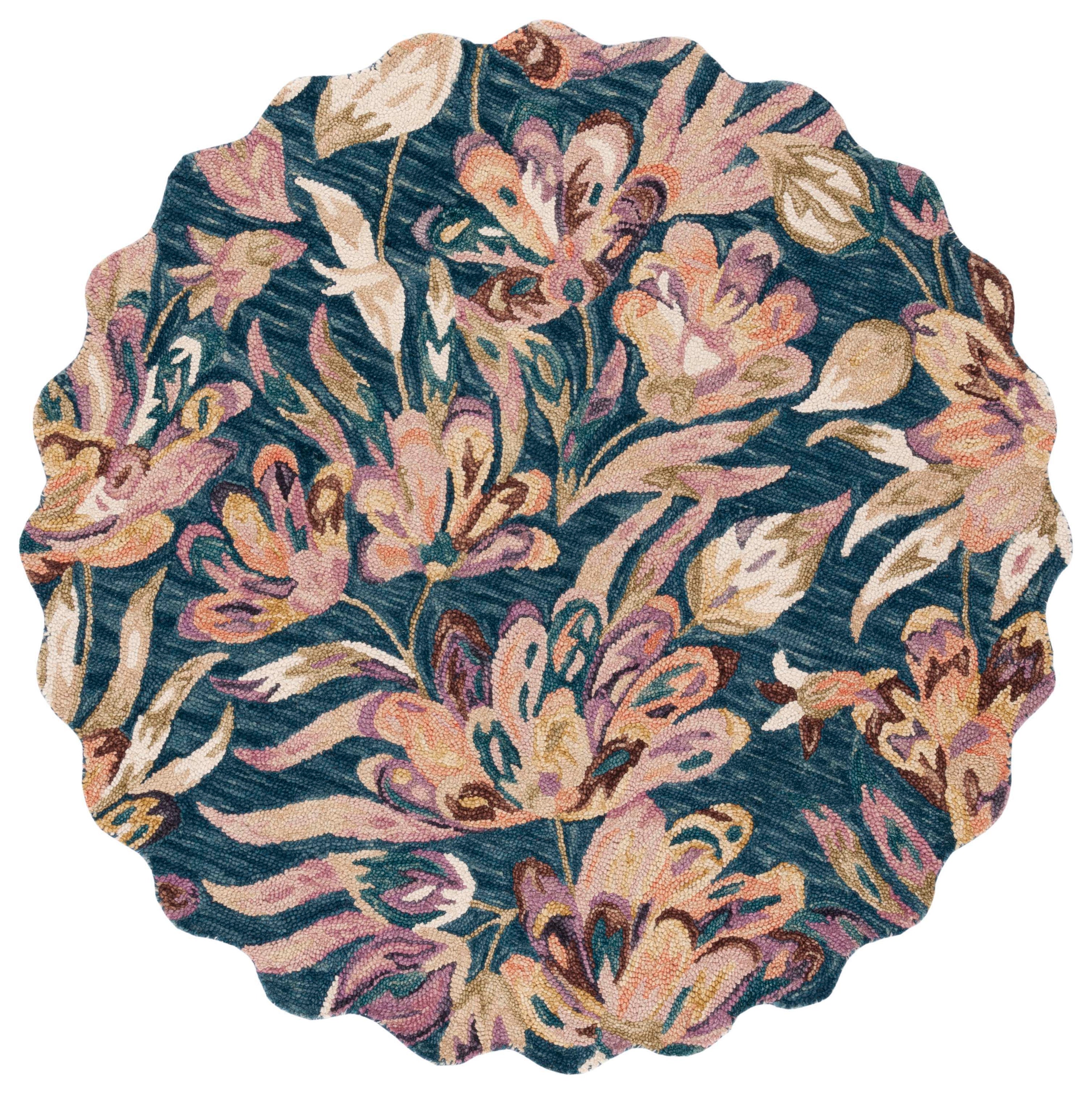 Safavieh Blossom 462 Rug, BLM462 - Blue / Plum