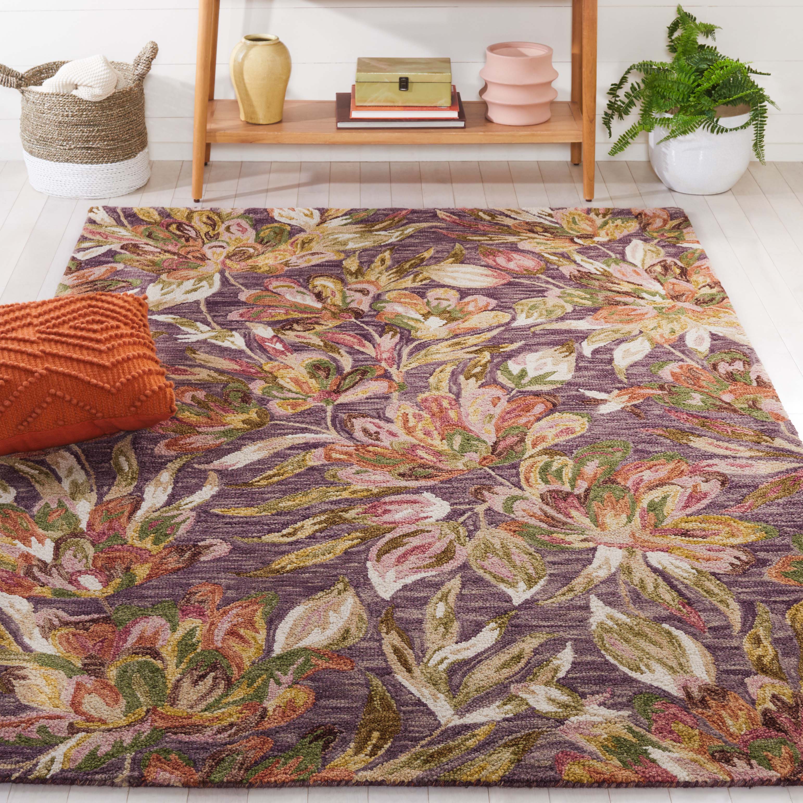 Safavieh Blossom 462 Rug, BLM462 - Purple / Sage