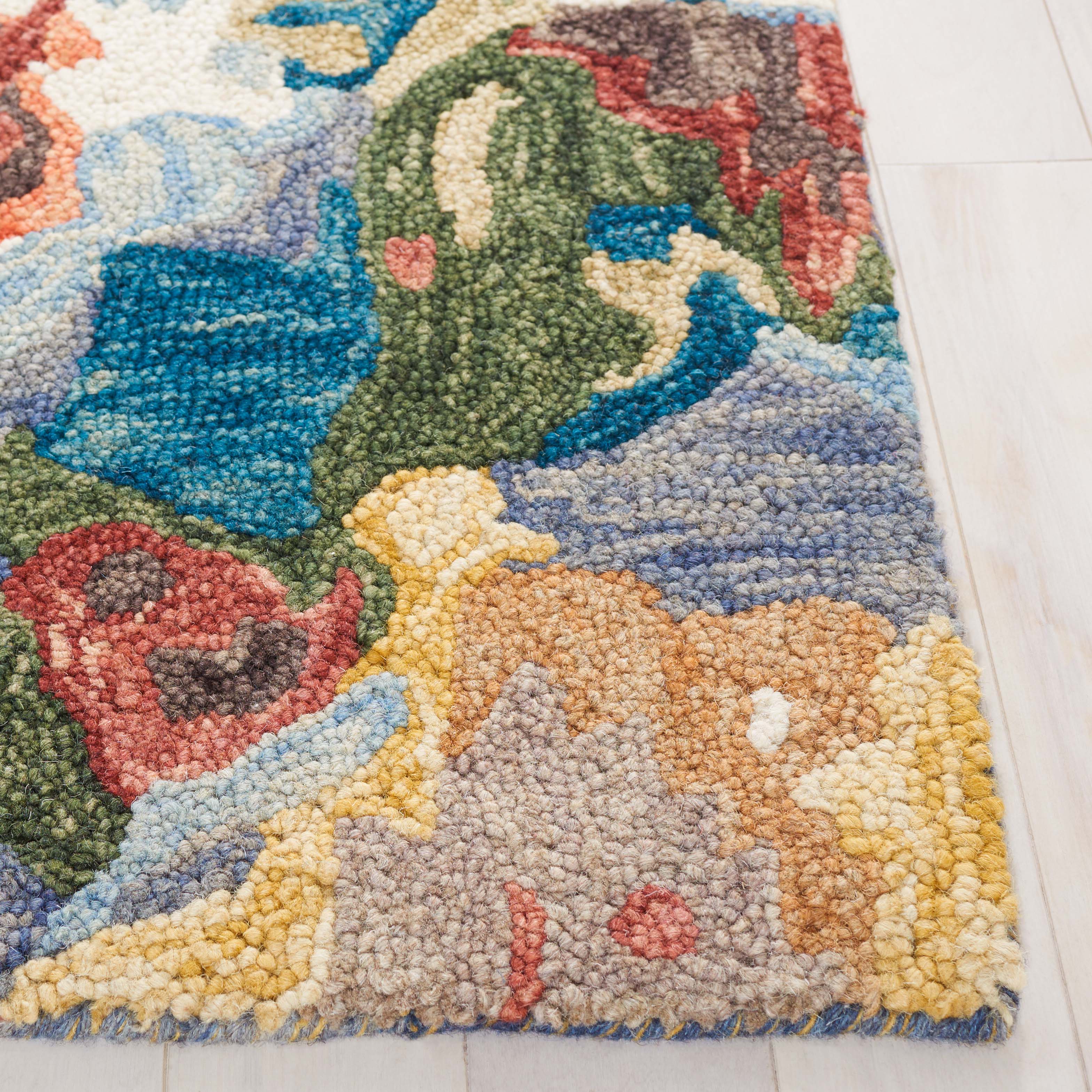 Safavieh Blossom 464 Rug, BLM464 - Light Blue / Rust