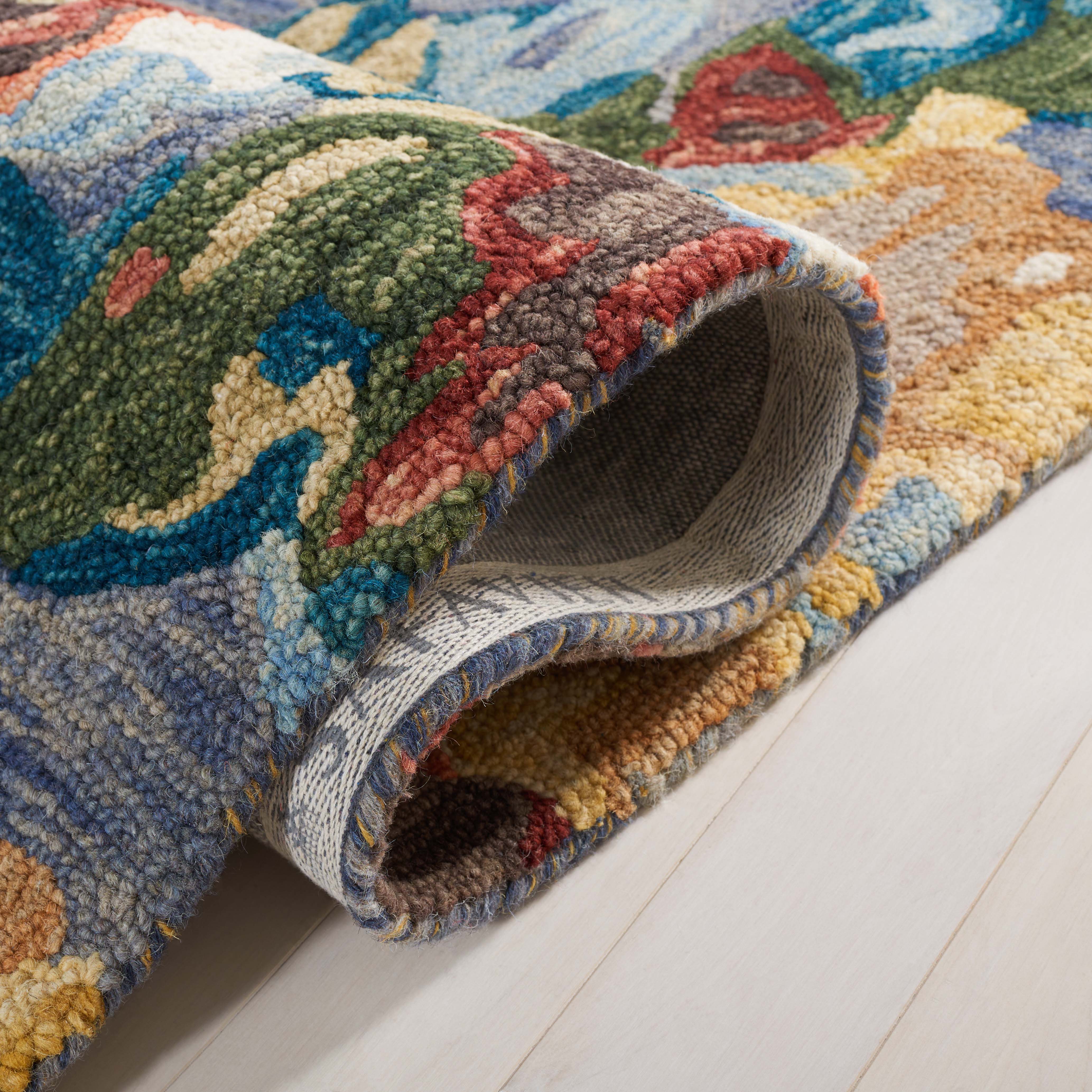 Safavieh Blossom 464 Rug, BLM464 - Light Blue / Rust