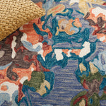 Safavieh Blossom 464 Rug, BLM464 - Light Blue / Rust