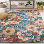 Safavieh Blossom 464 Rug, BLM464 - Light Blue / Rust