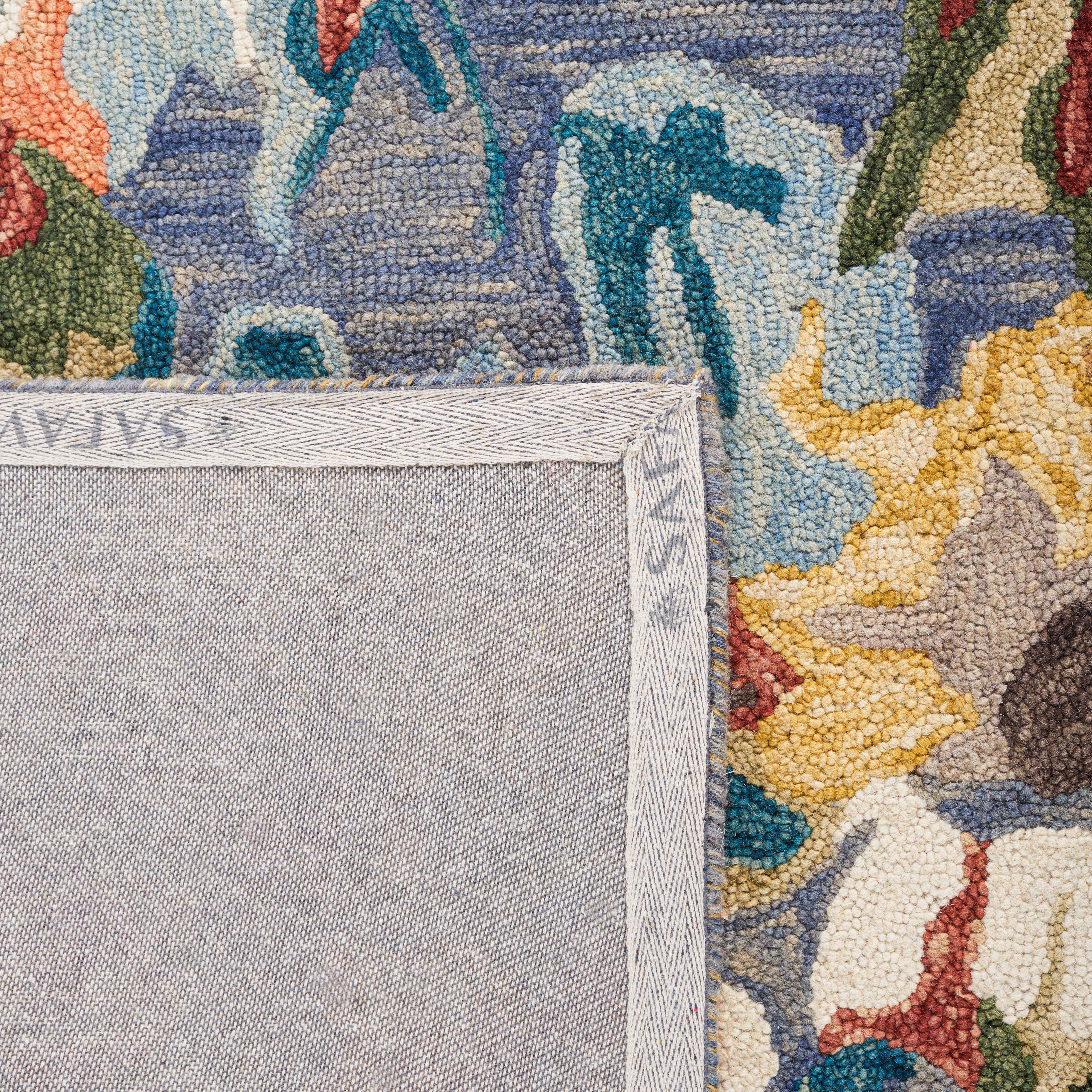 Safavieh Blossom 464 Rug, BLM464 - Light Blue / Rust