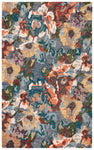 Safavieh Blossom 464 Rug, BLM464 - Light Blue / Rust