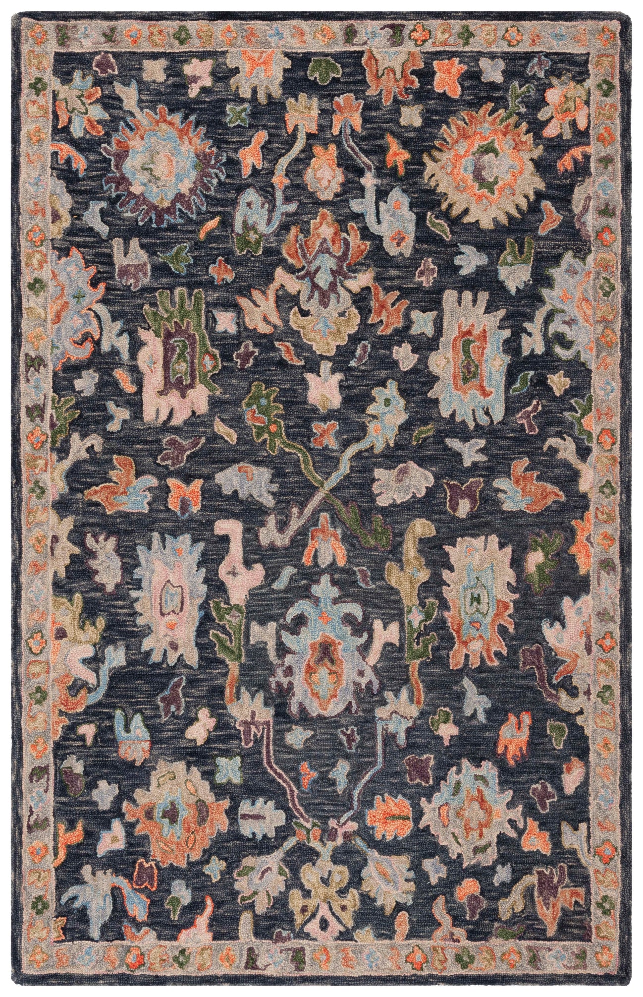 Safavieh Blossom 465 Rug, BLM465 - Dark Grey / Sage