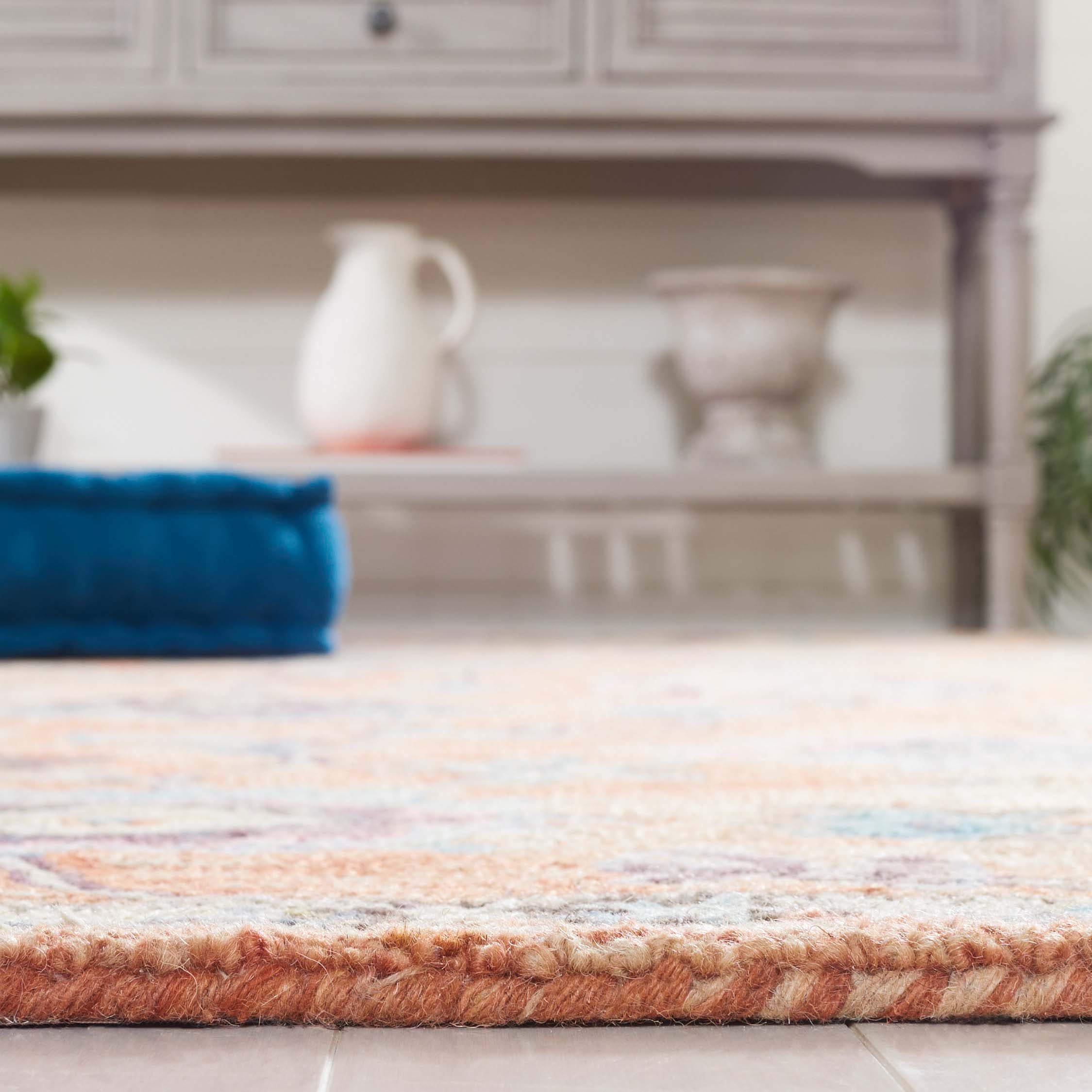 Safavieh Blossom 466 Rug, BLM466 - Rust / Blue