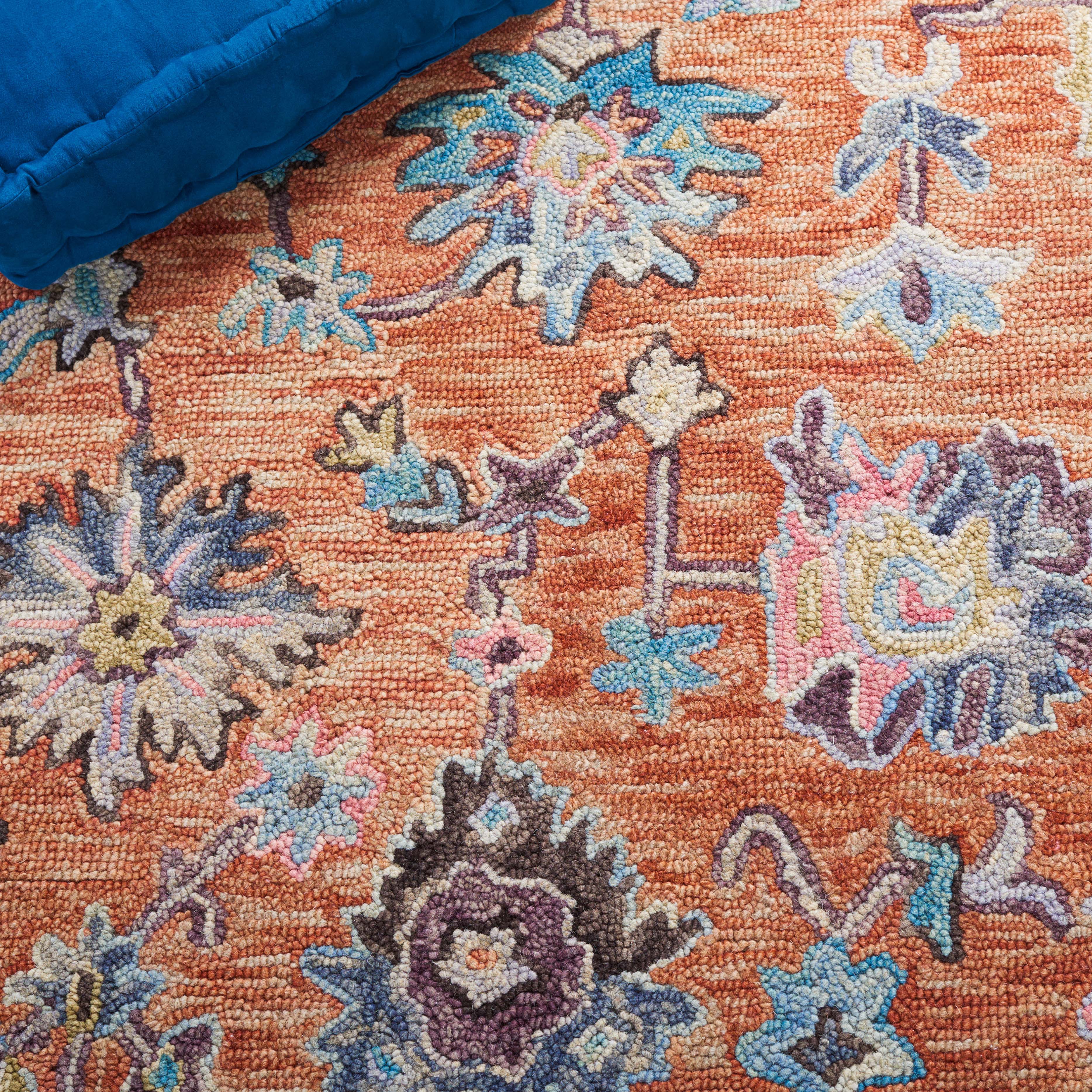 Safavieh Blossom 466 Rug, BLM466 - Rust / Blue