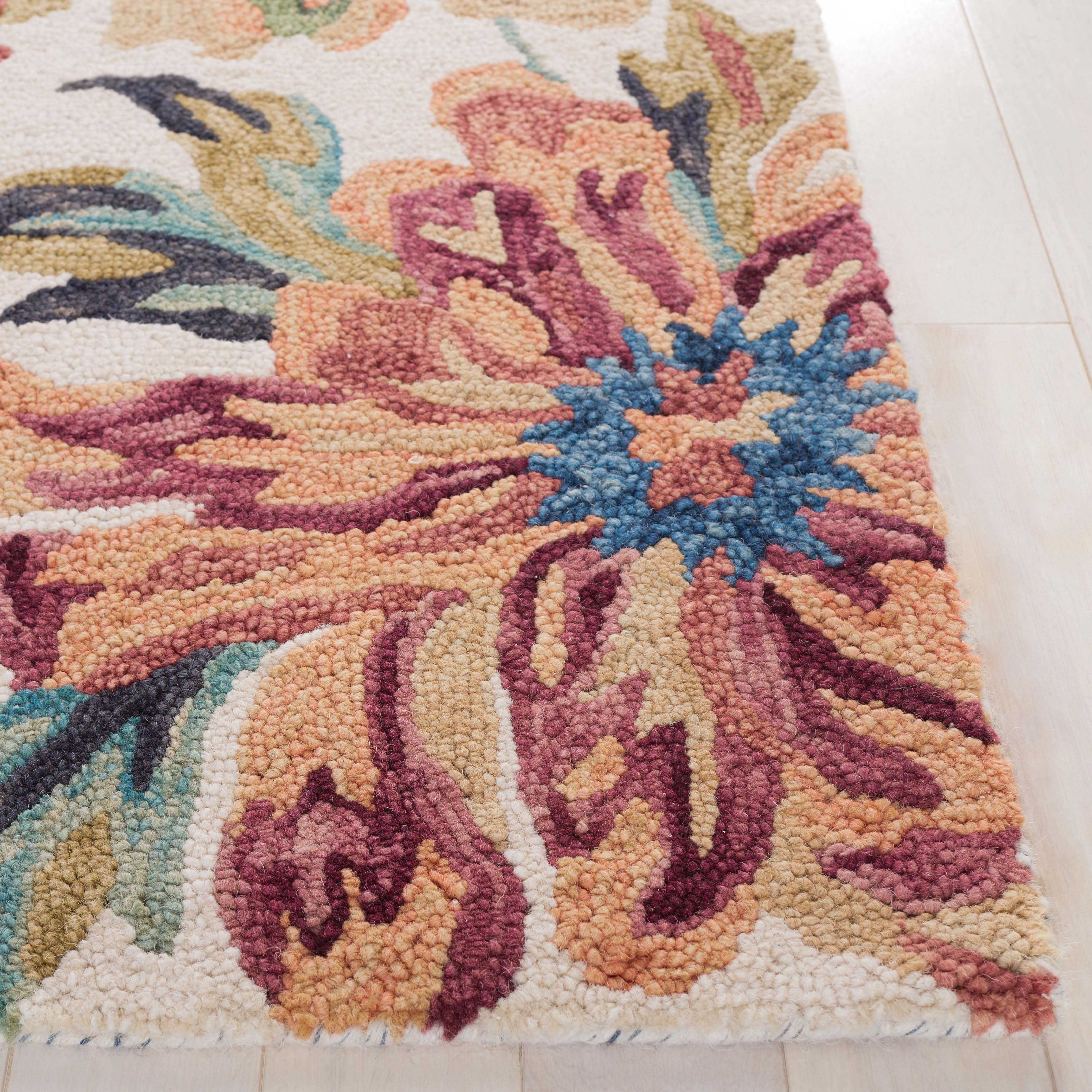 Safavieh Blossom 467 Rug, BLM467 - Ivory / Plum