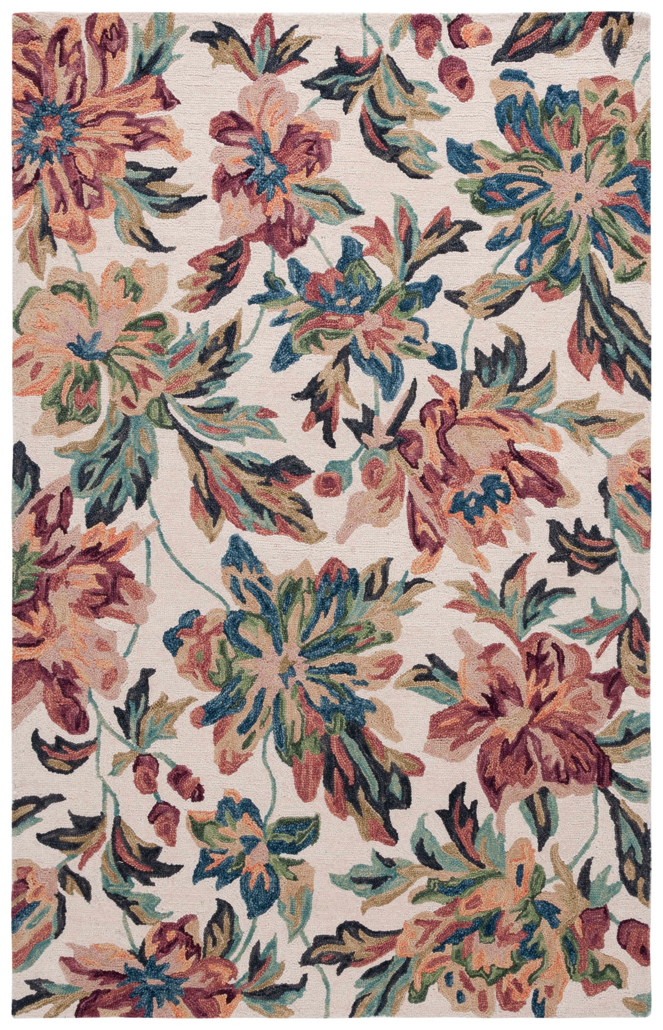 Safavieh Blossom 467 Rug, BLM467 - Ivory / Plum