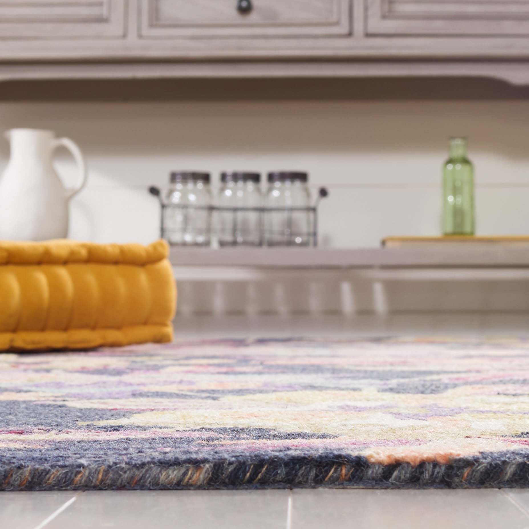 Safavieh Blossom 467 Rug, BLM467 - Charcoal / Plum