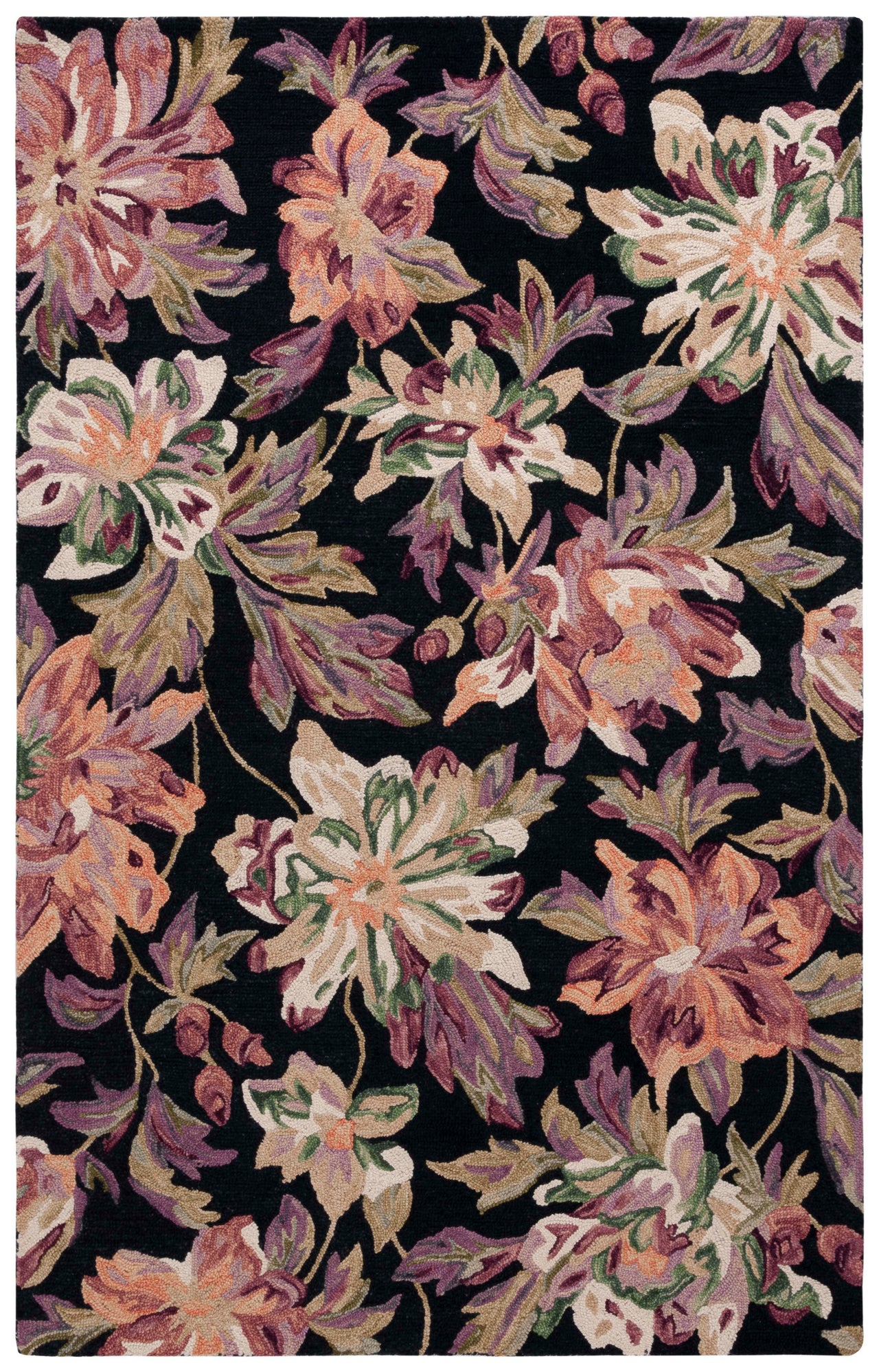 Safavieh Blossom 467 Rug, BLM467 - Black / Plum