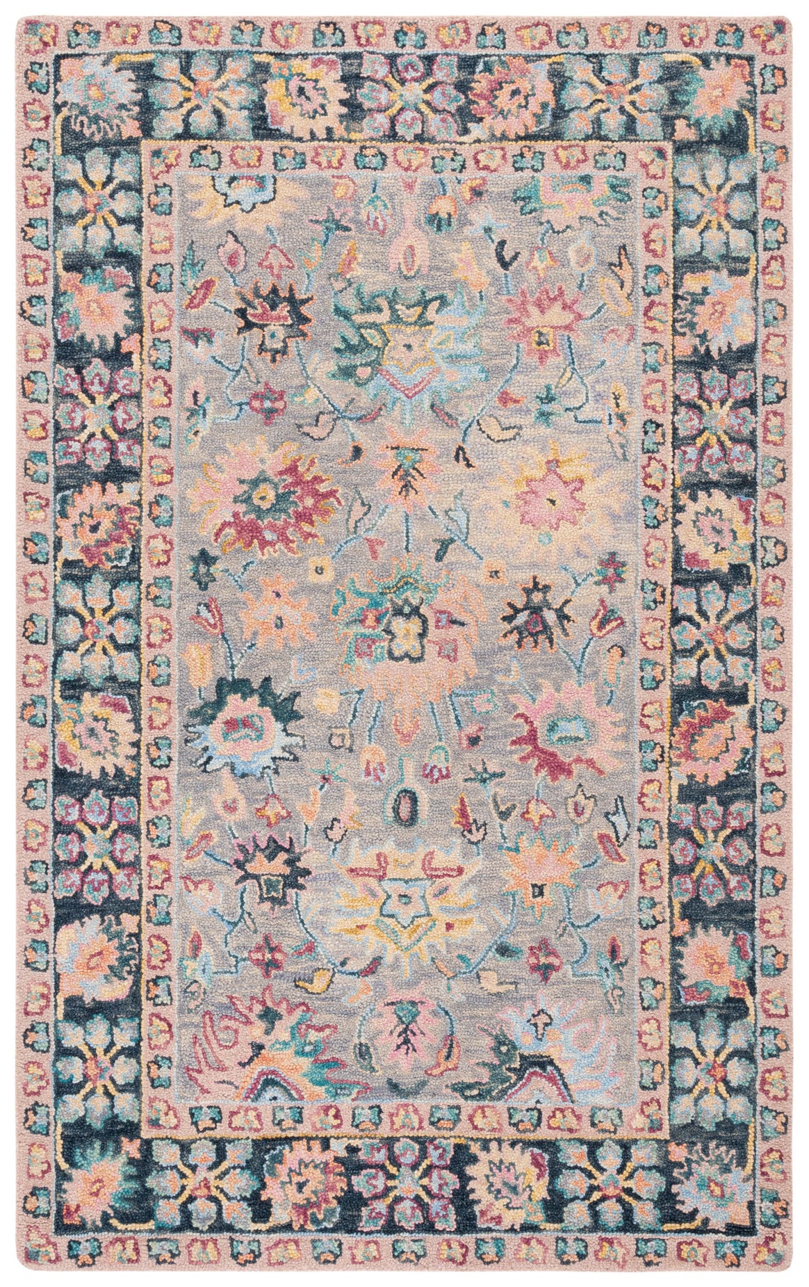 Safavieh Blossom 468 Rug, BLM468 - Grey / Pink