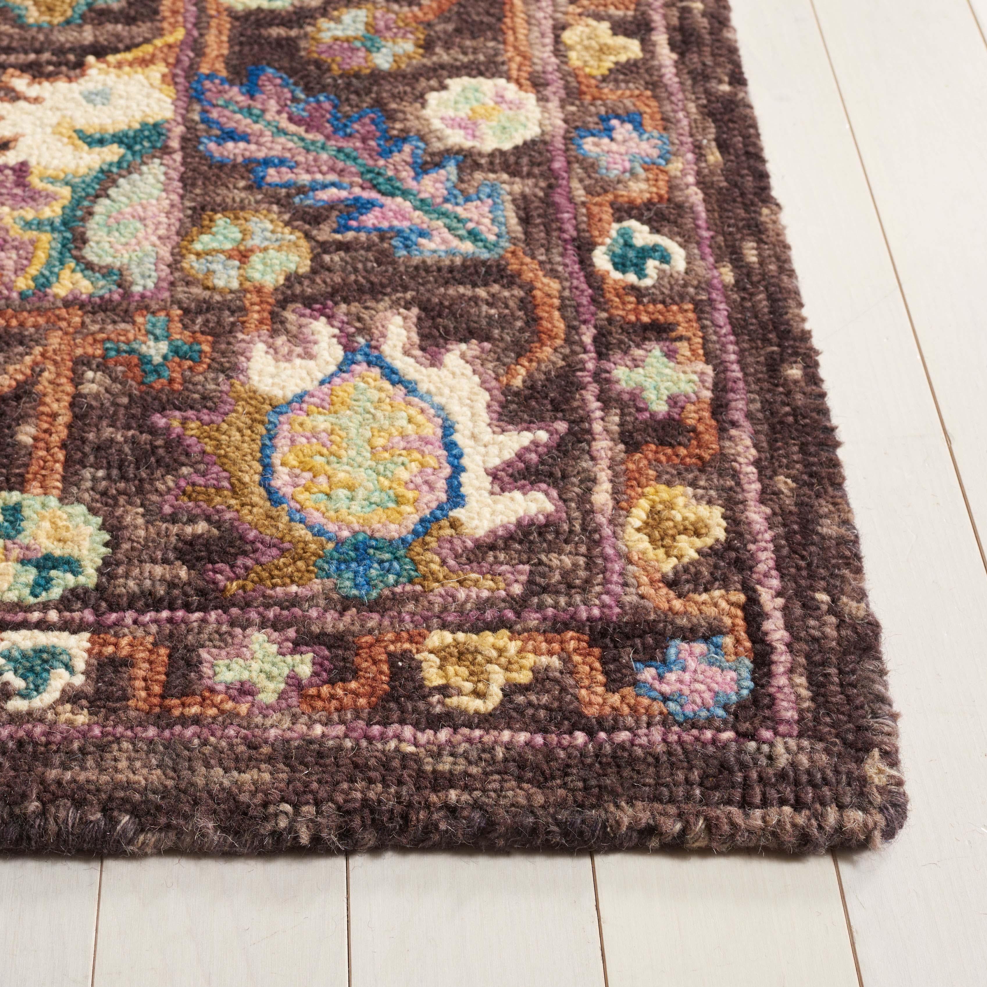 Safavieh Blossom 469 Rug, BLM469 - Charcoal / Lavender