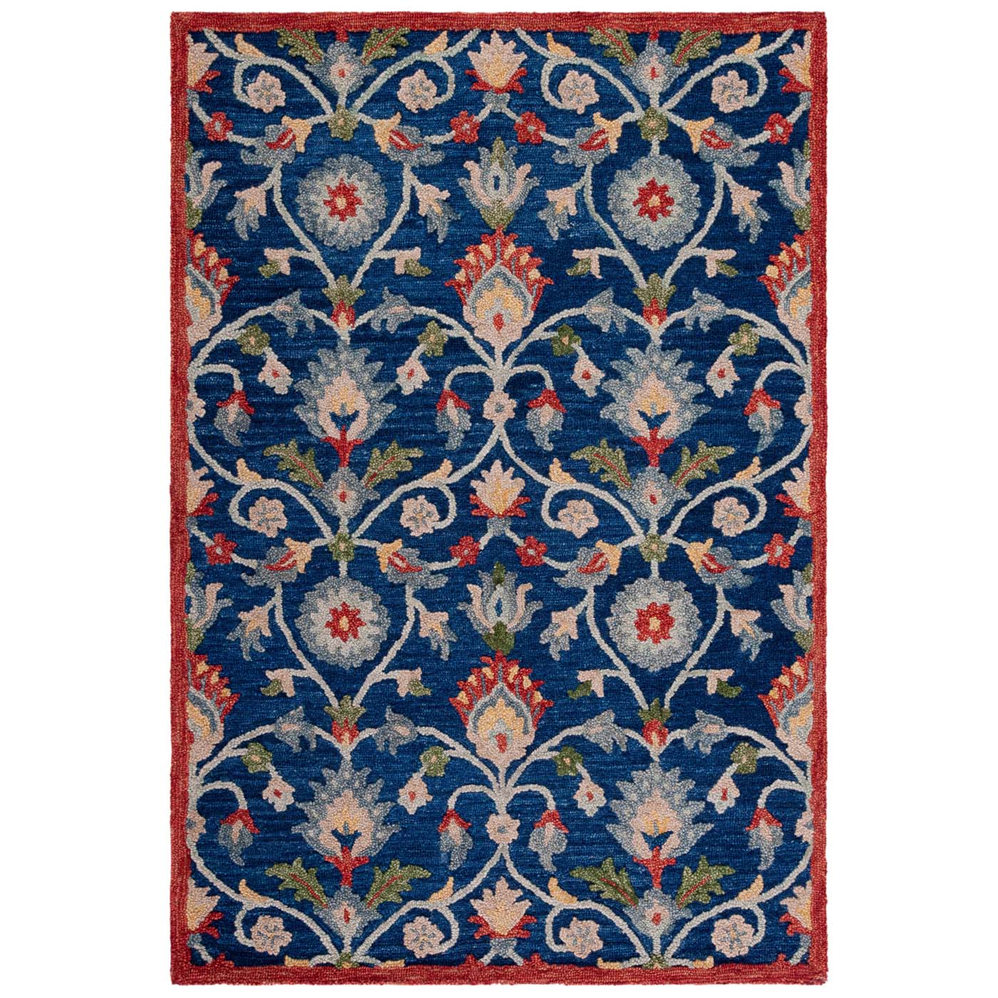 Safavieh Blossom 562 Rug, BLM562 - Blue / Rust