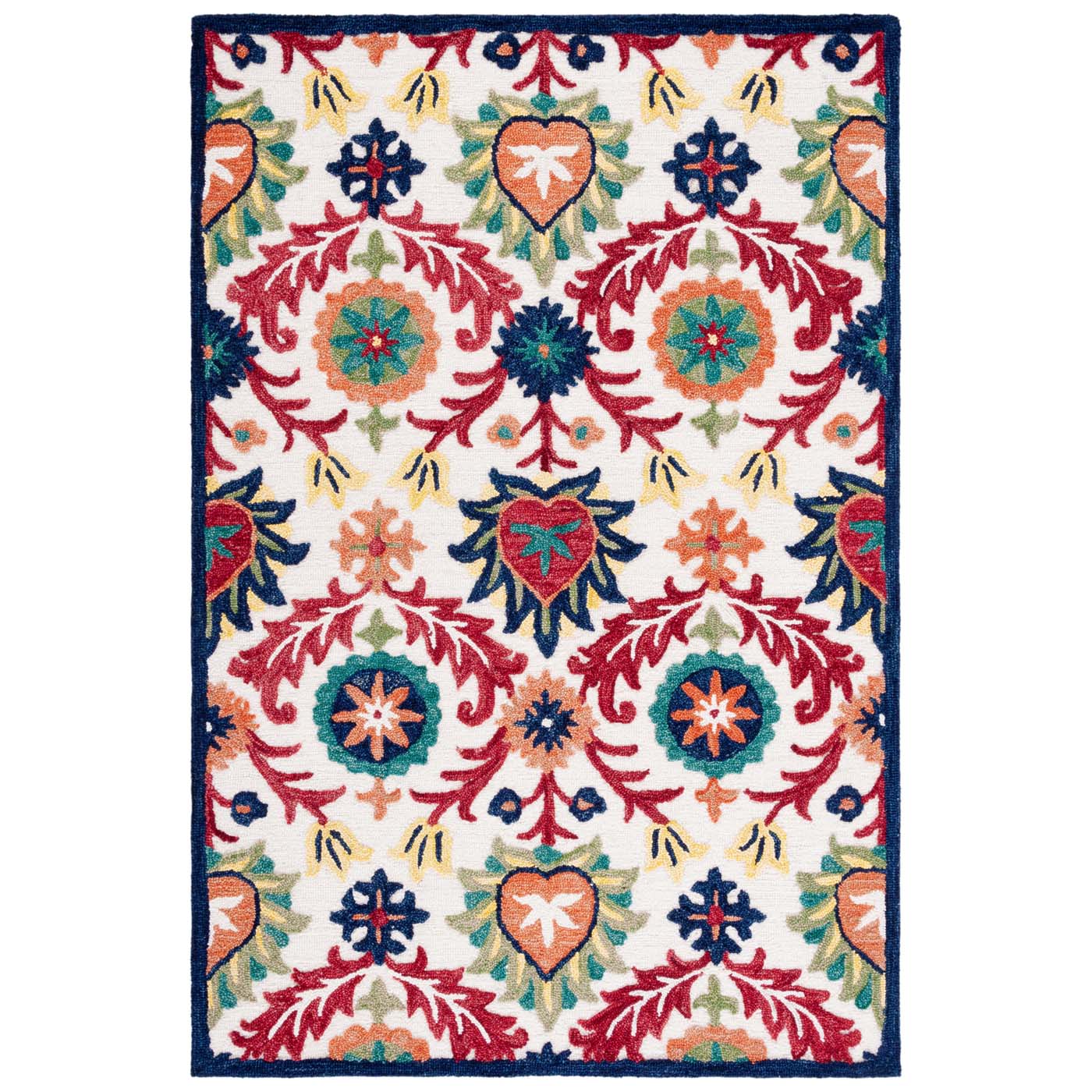 Safavieh Blossom 563 Rug, BLM563 - Ivory / Green