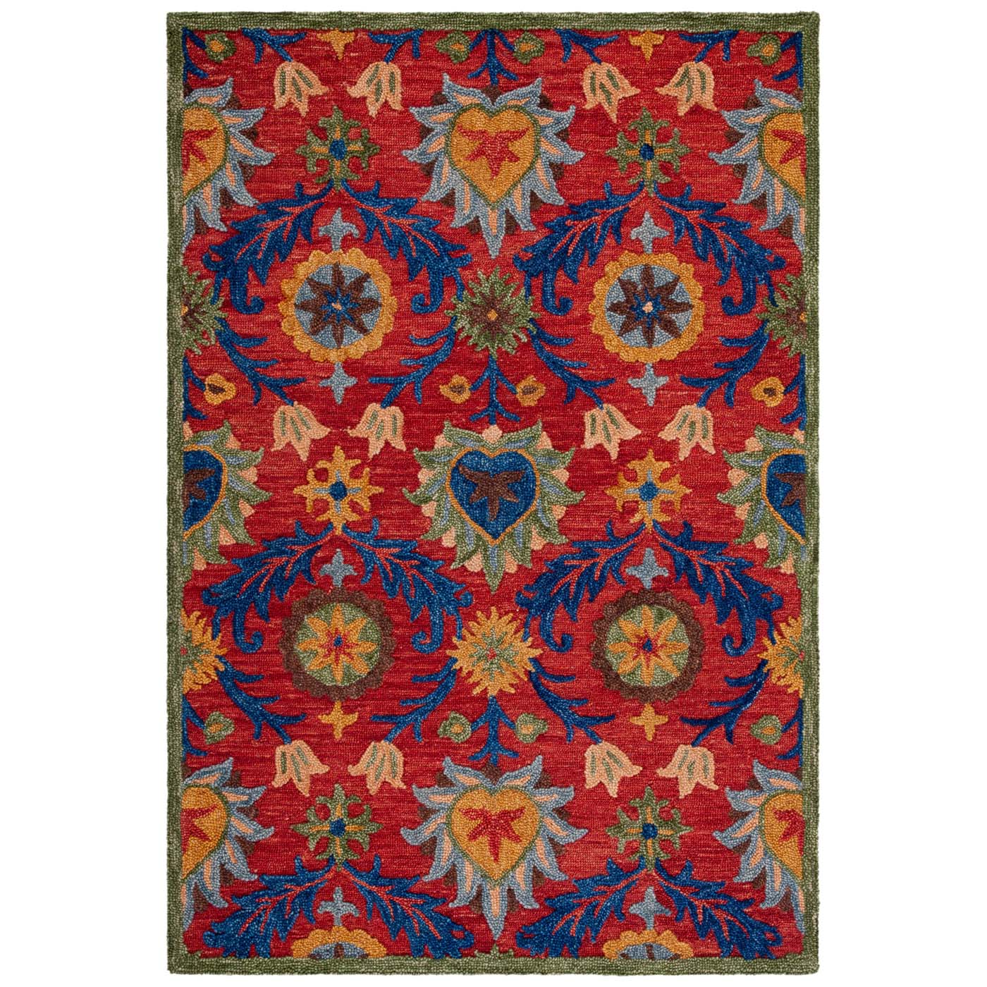 Safavieh Blossom 563 Rug, BLM563 - Red / Blue