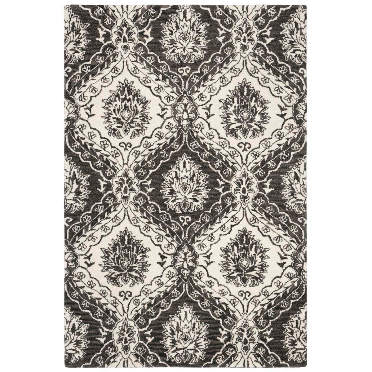 Safavieh Blossom 601 Rug, BLM601 - Charcoal / Ivory