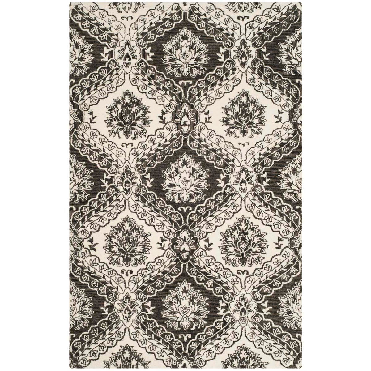 Safavieh Blossom 601 Rug, BLM601 - Charcoal / Ivory