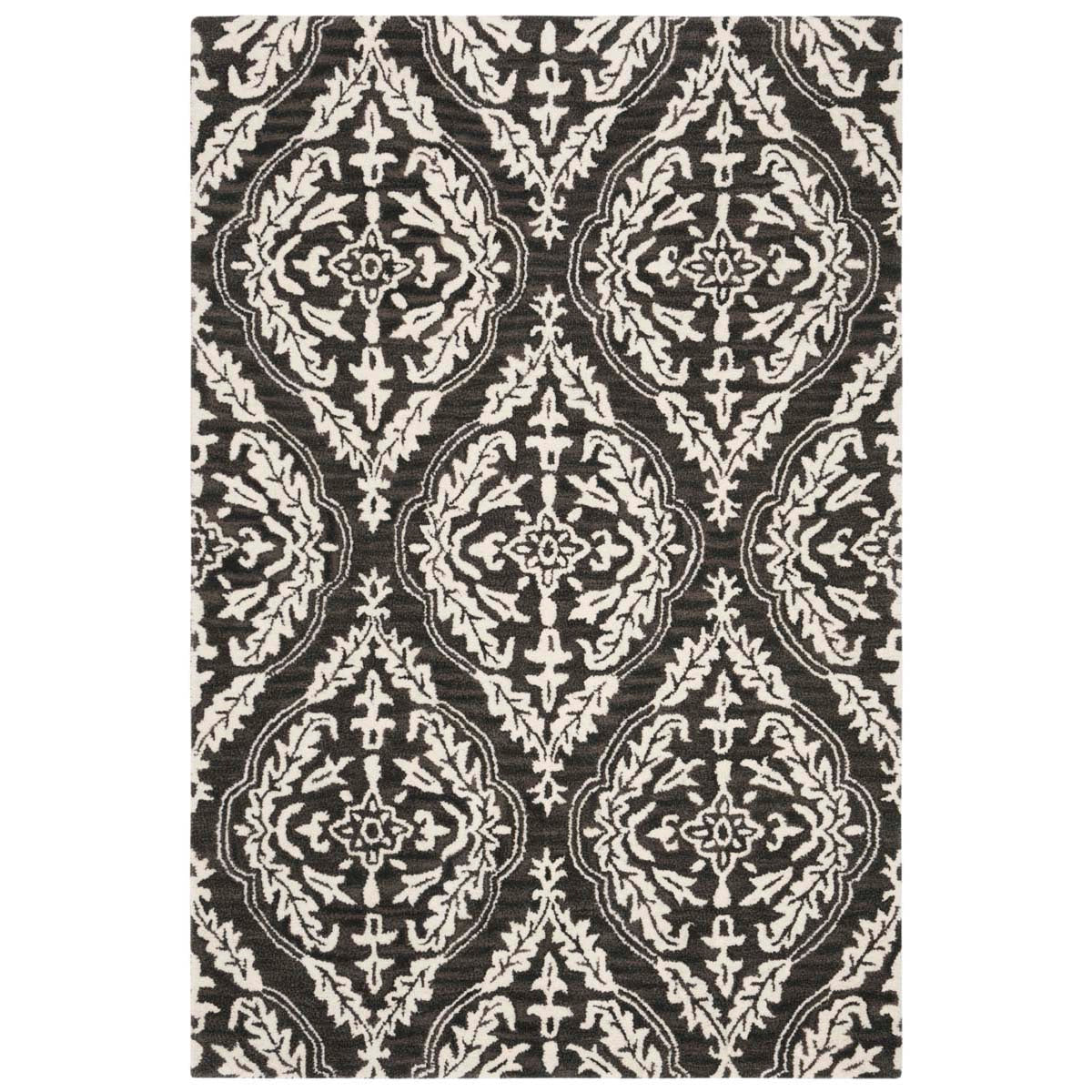 Safavieh Blossom 602 Rug, BLM602 - Charcoal / Ivory