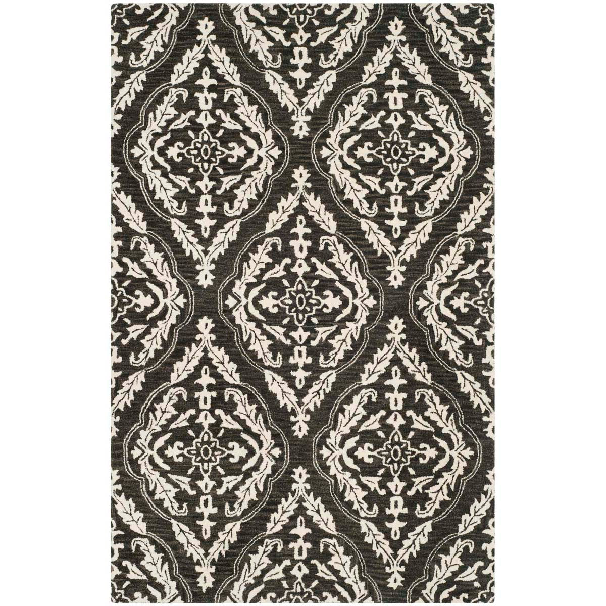 Safavieh Blossom 602 Rug, BLM602 - Charcoal / Ivory
