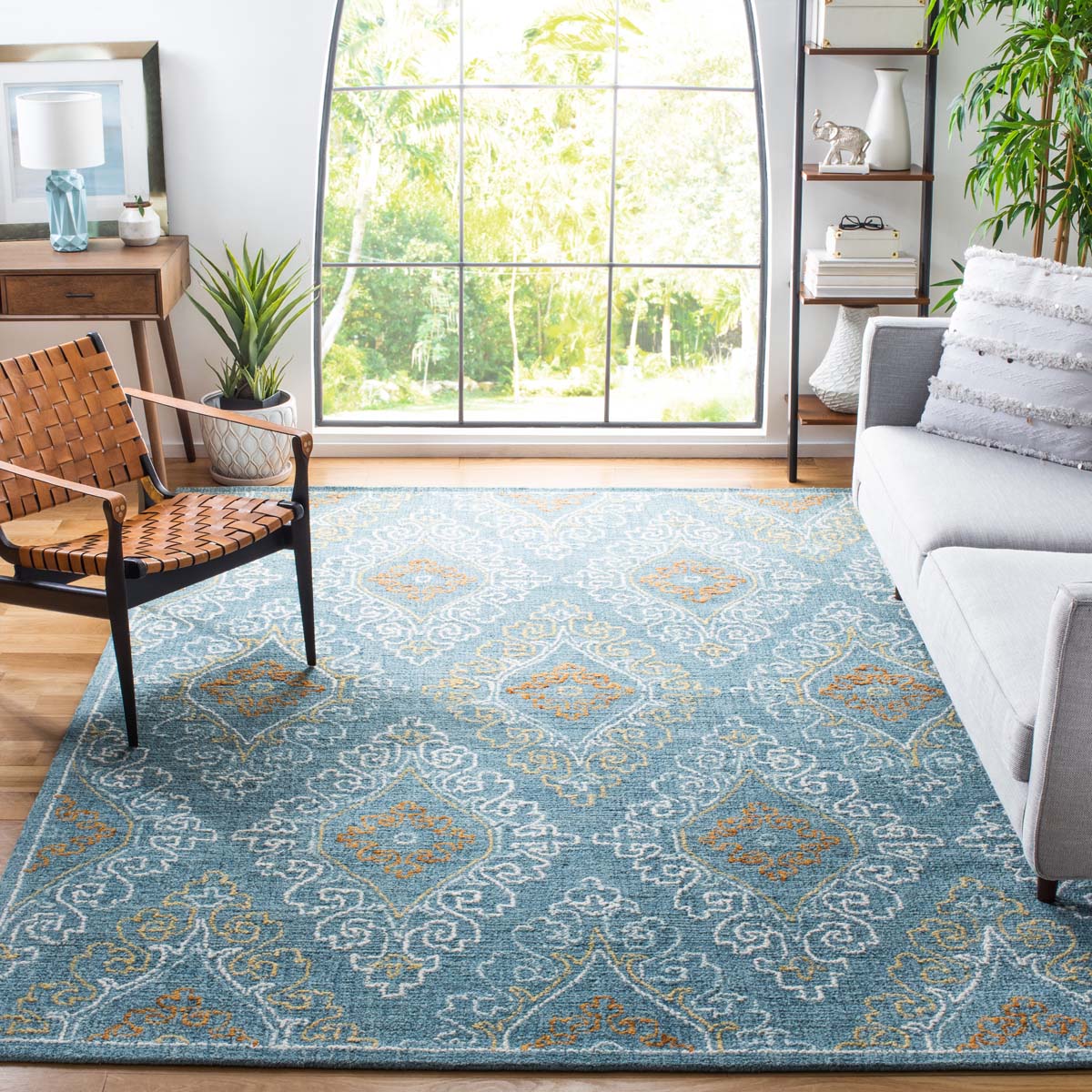 Safavieh Blossom 606 Rug, BLM606 - Blue / Yellow