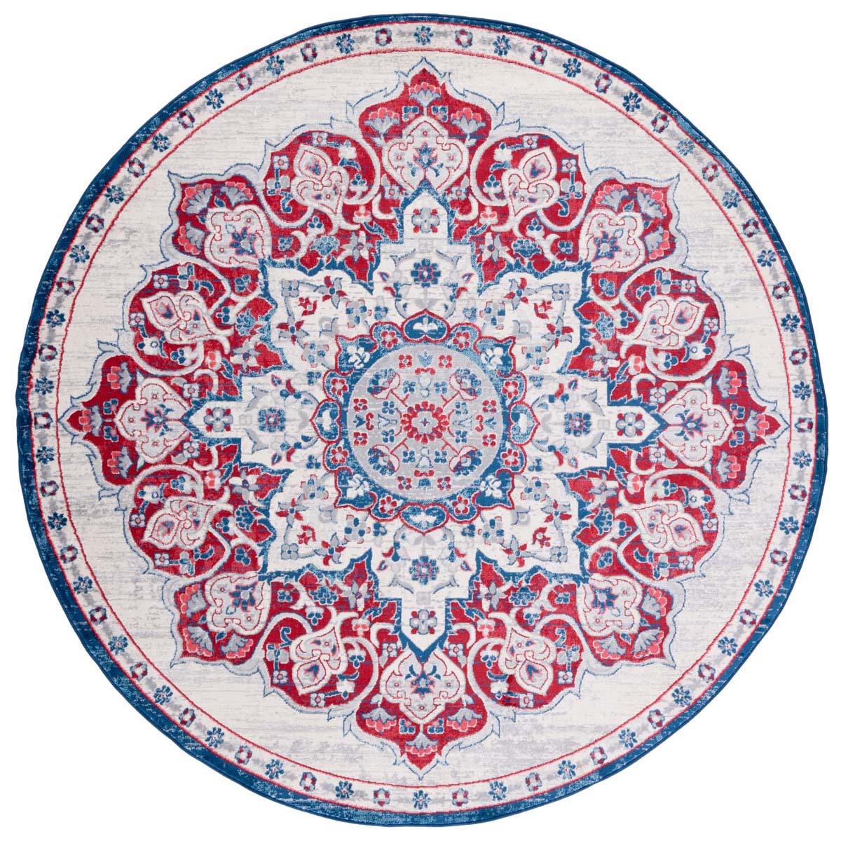 Safavieh Brentwood 802 Rug, White, BNT802 - Ivory / Red