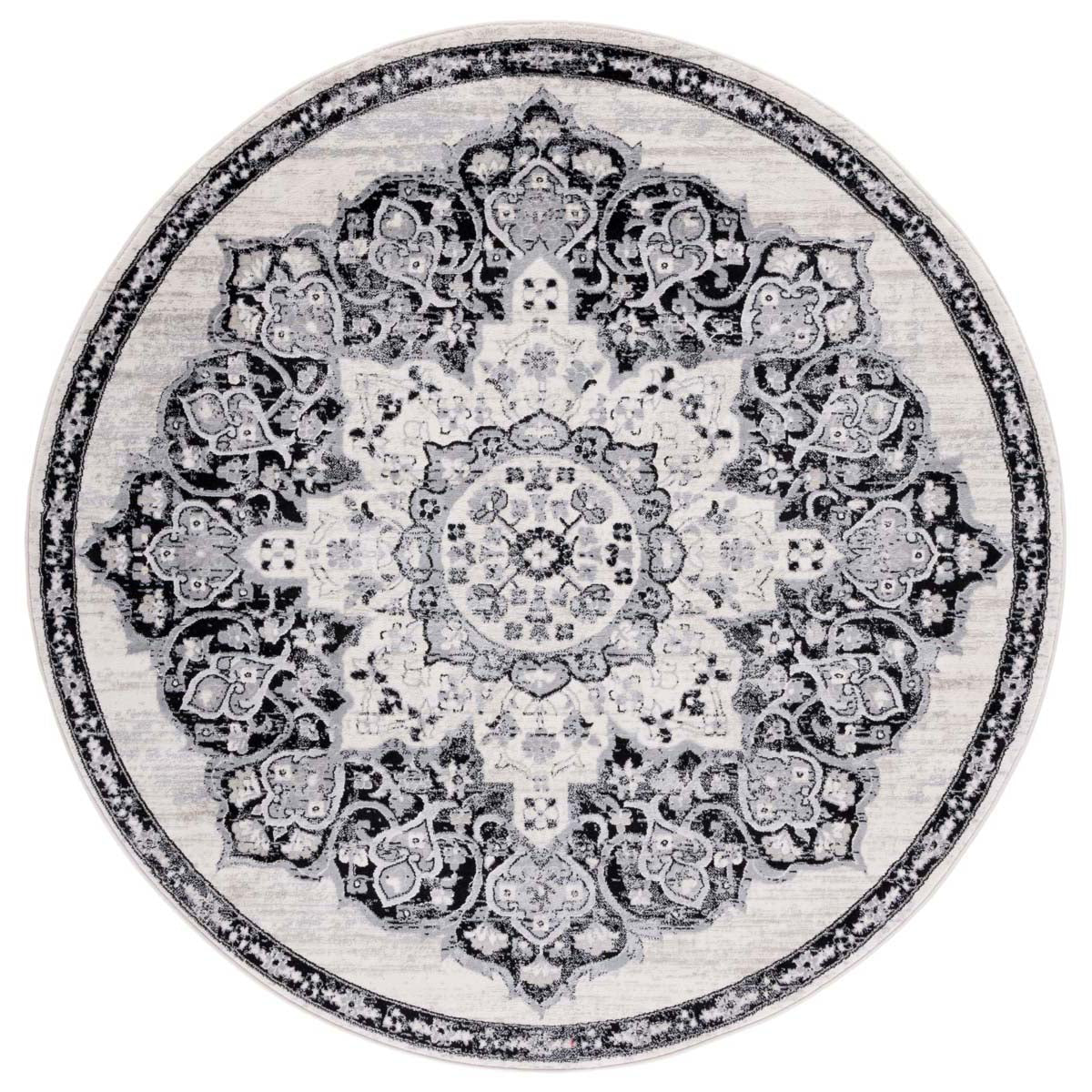 Safavieh Brentwood 802 Rug, White, BNT802 - Ivory / Black